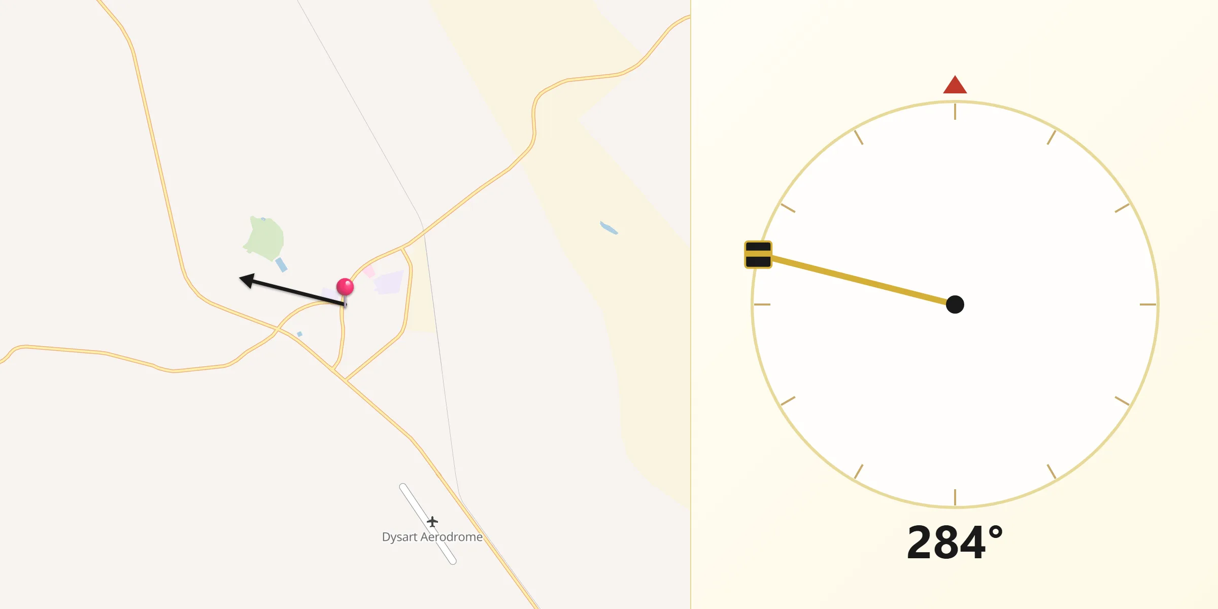 Qibla Direction from Dysart