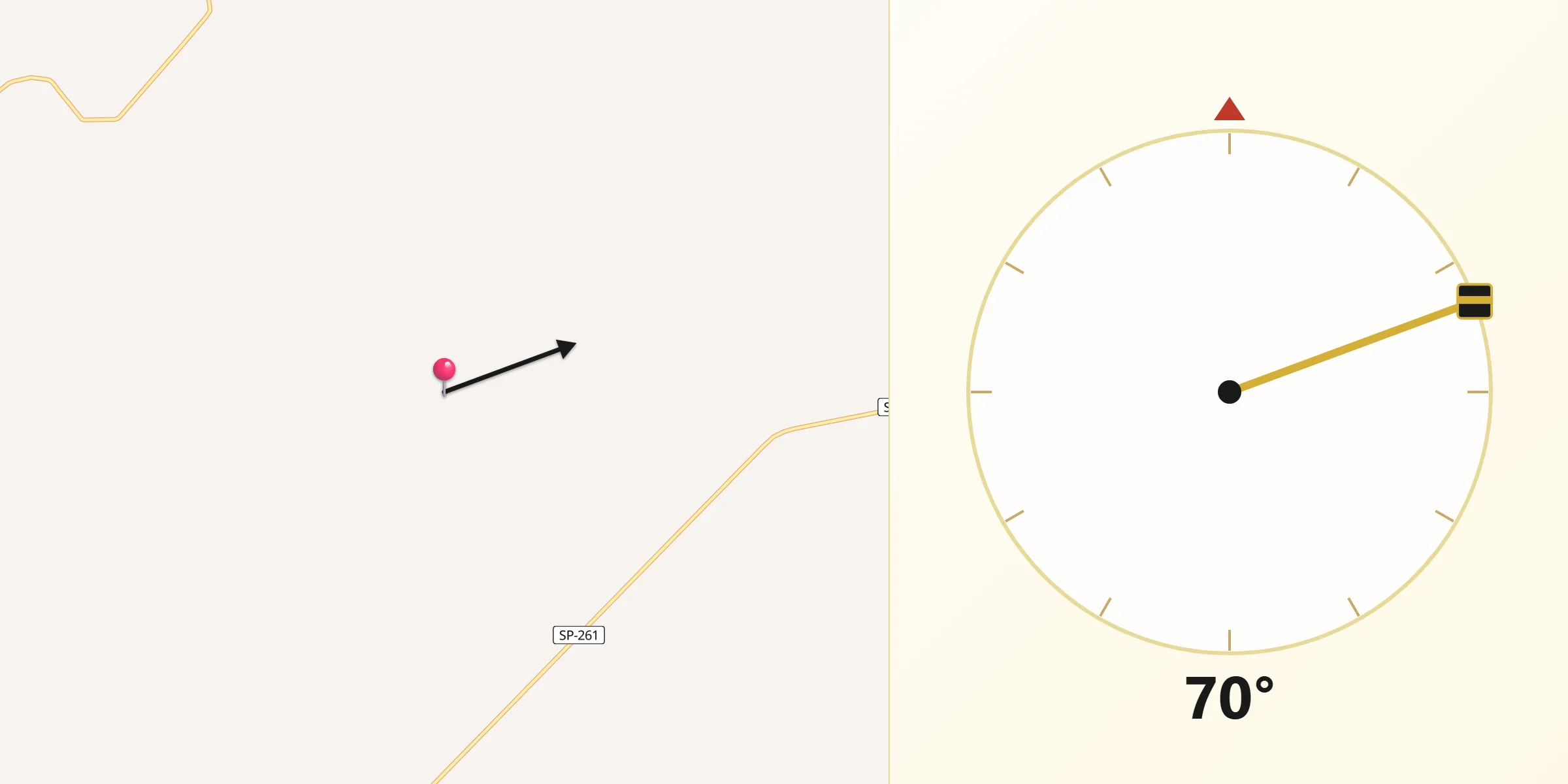 Direção da Qibla a partir de Borebi