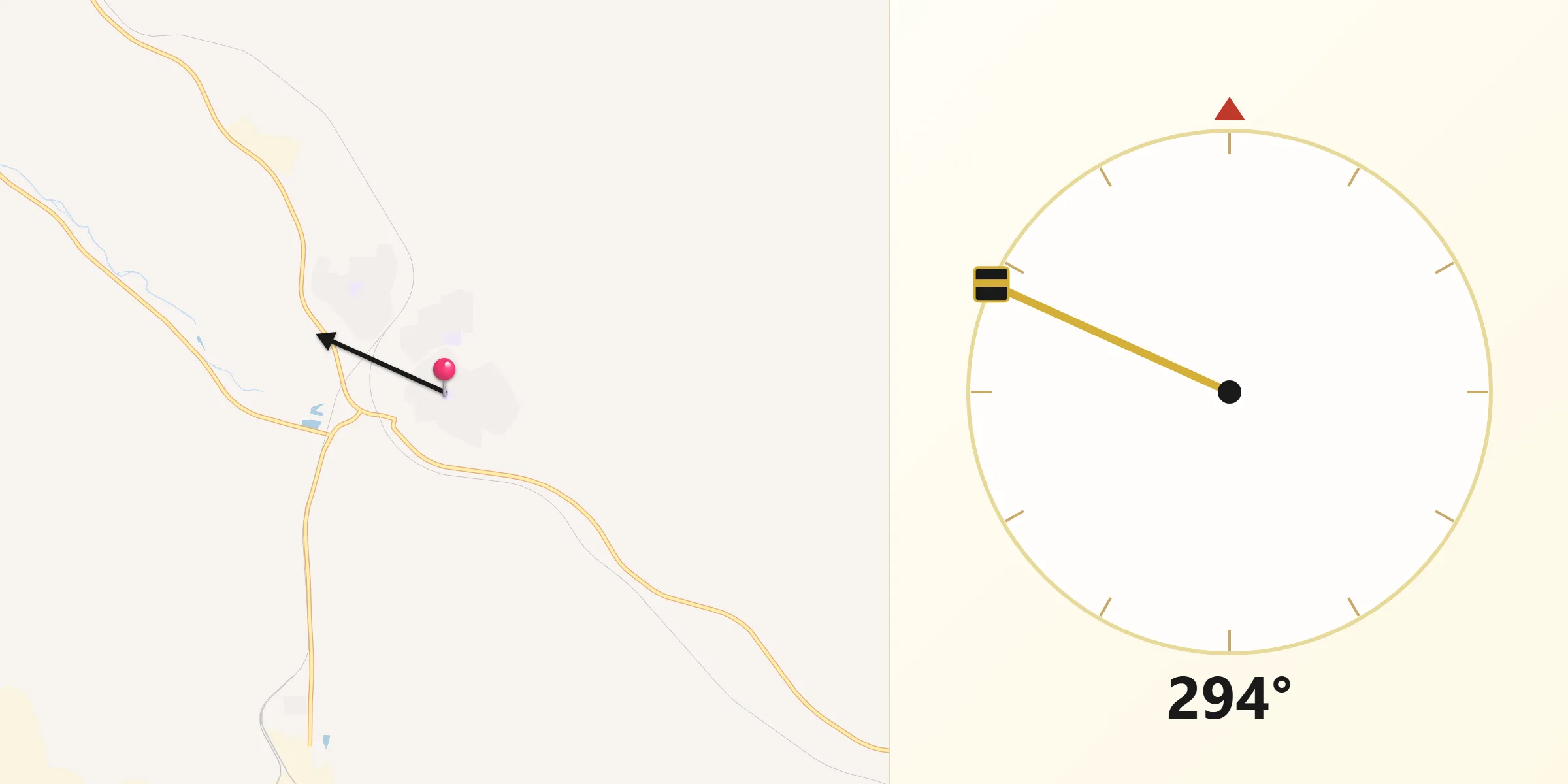 Qibla Direction from Tom Price