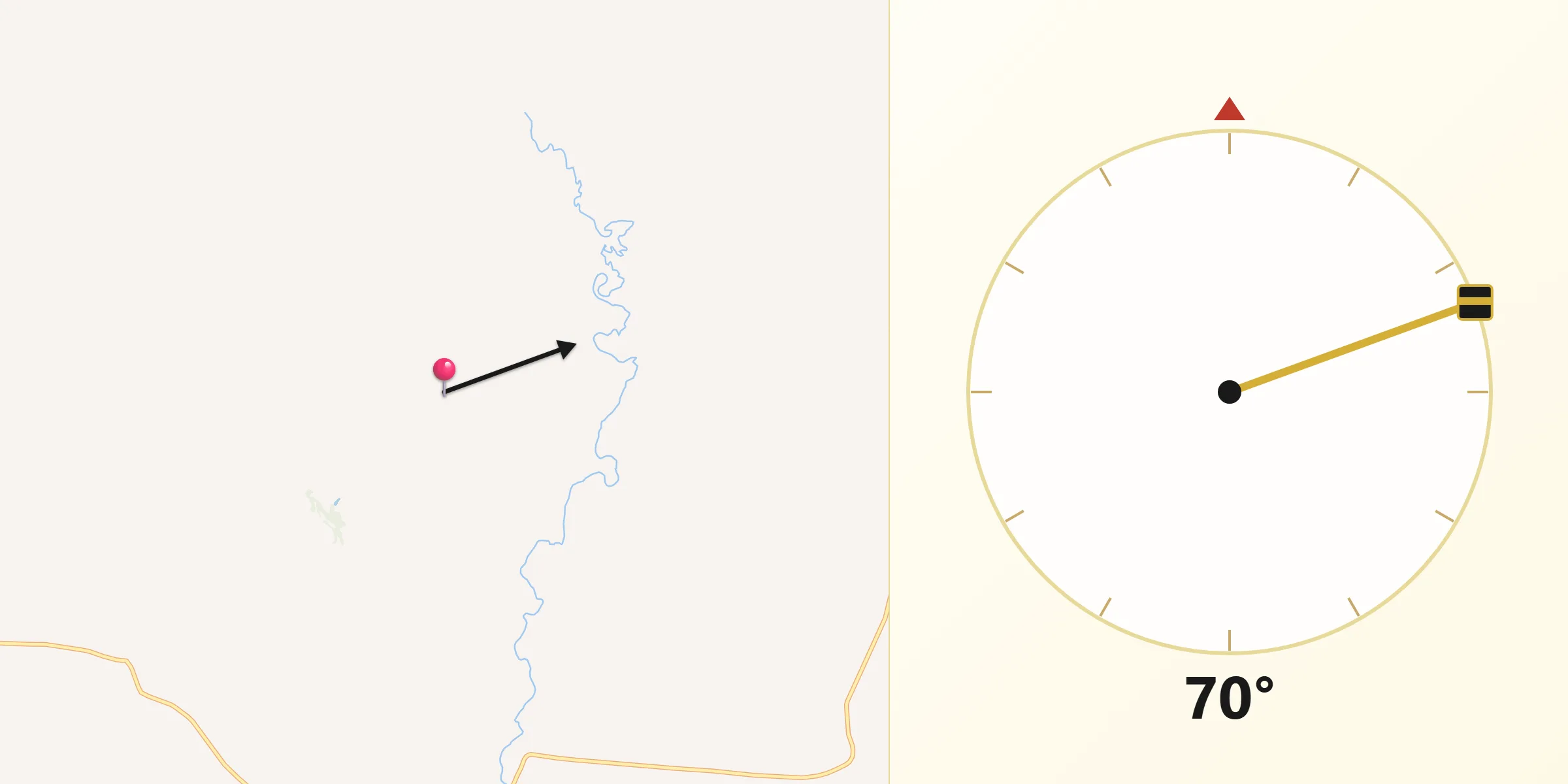 Direção da Qibla a partir de São Pedro do Turvo