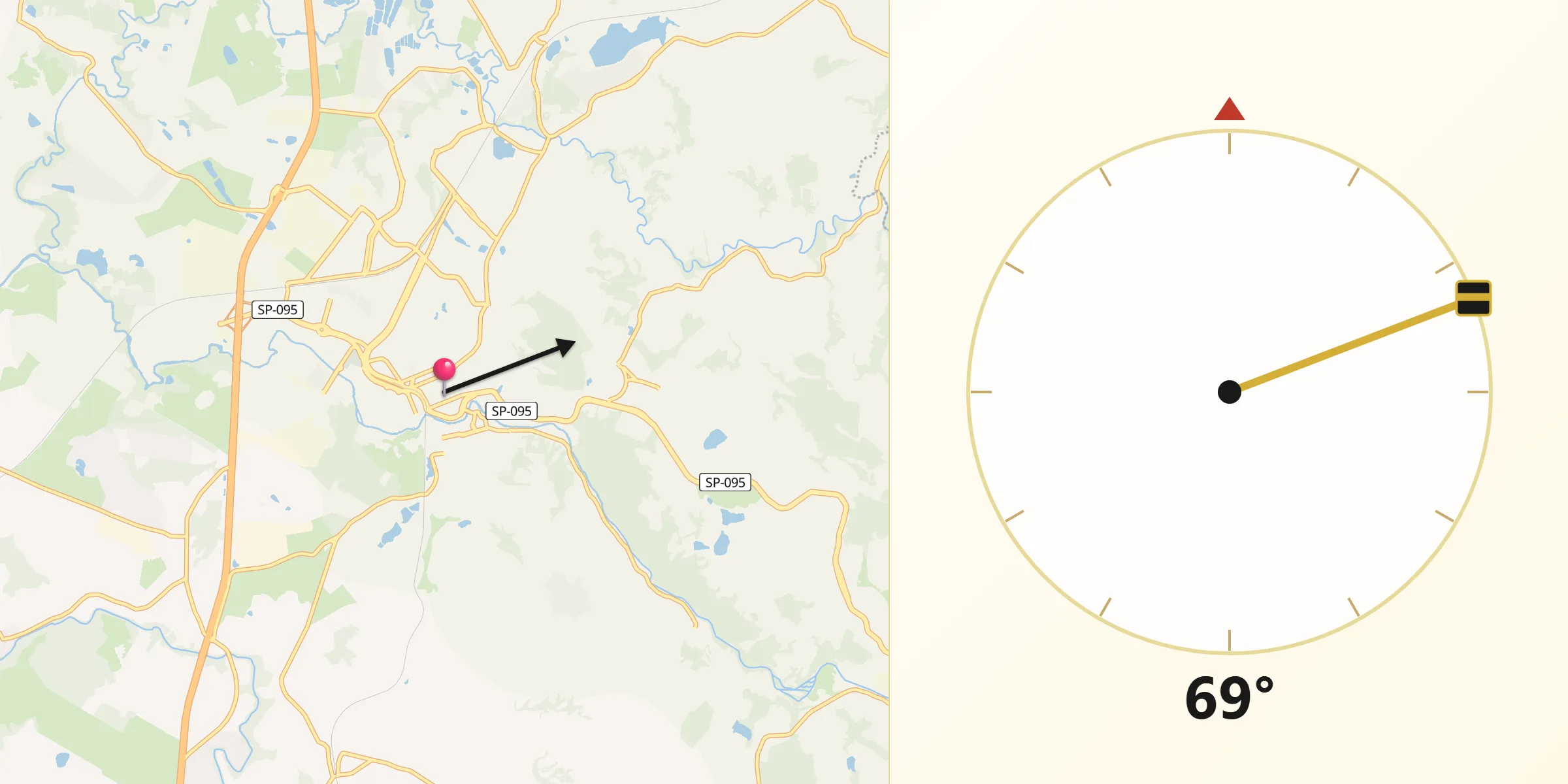 Direção da Qibla a partir de Jaguariúna