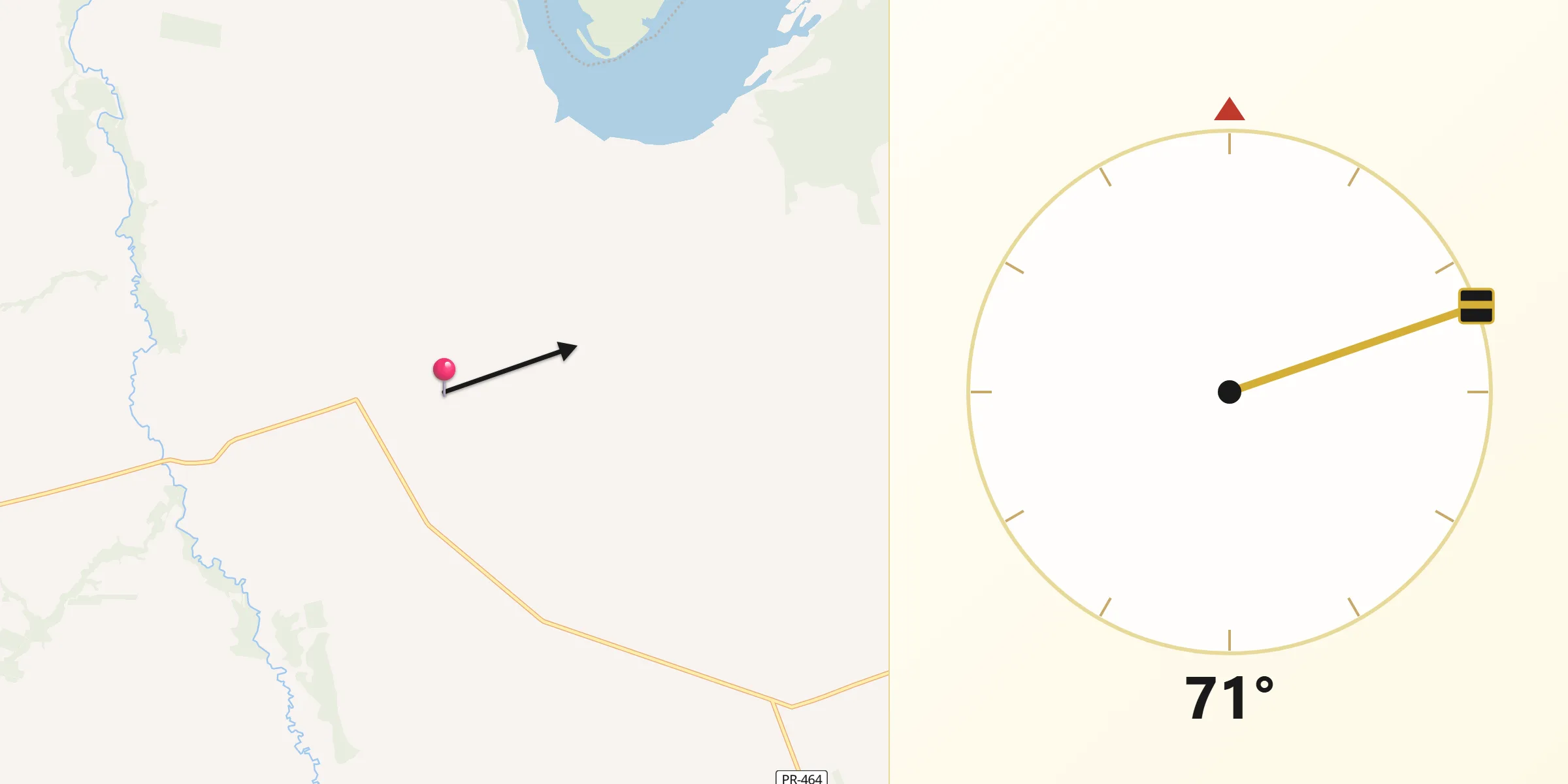 Direção da Qibla a partir de Inajá