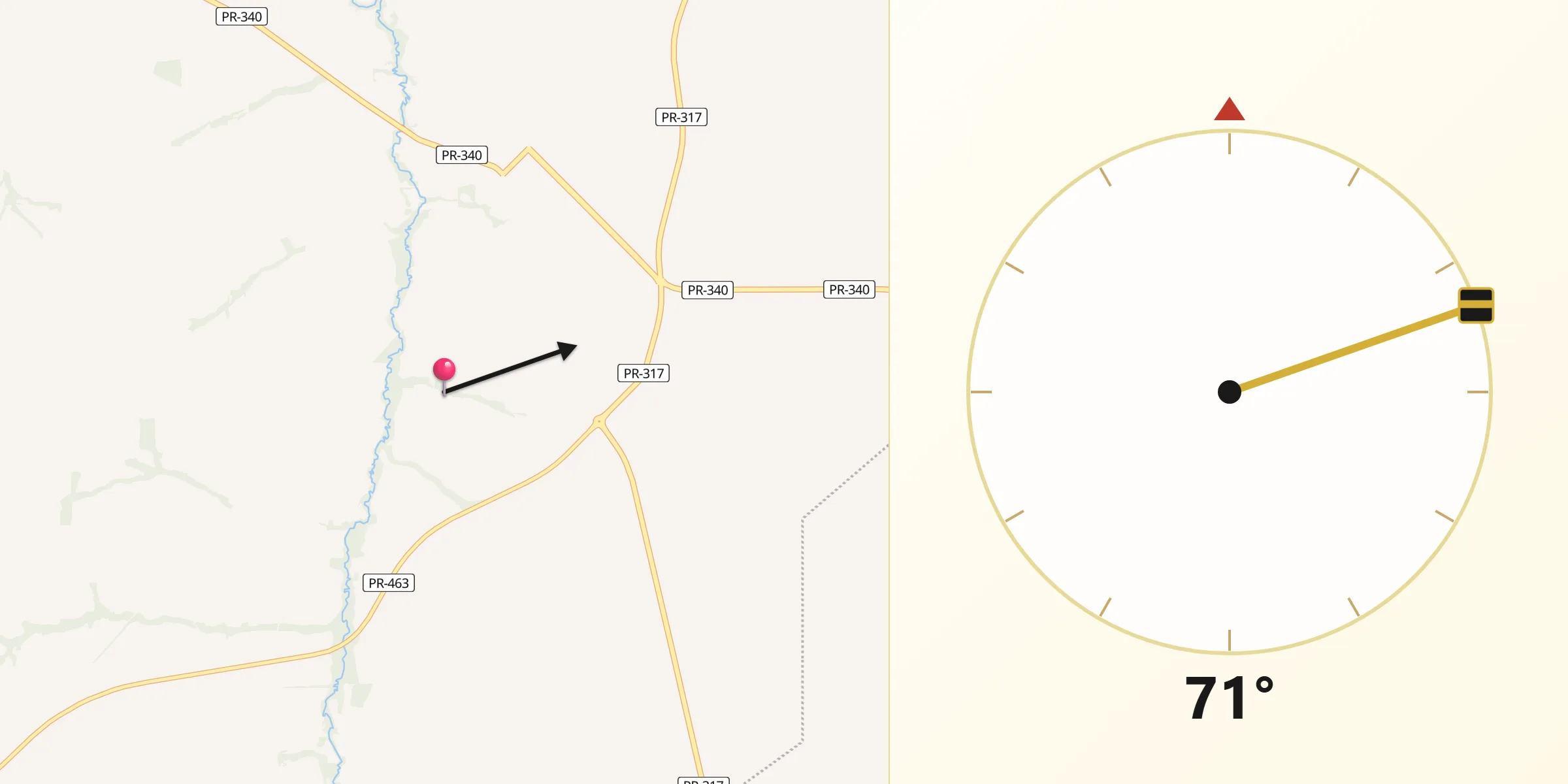 Direção da Qibla a partir de Santo Inácio