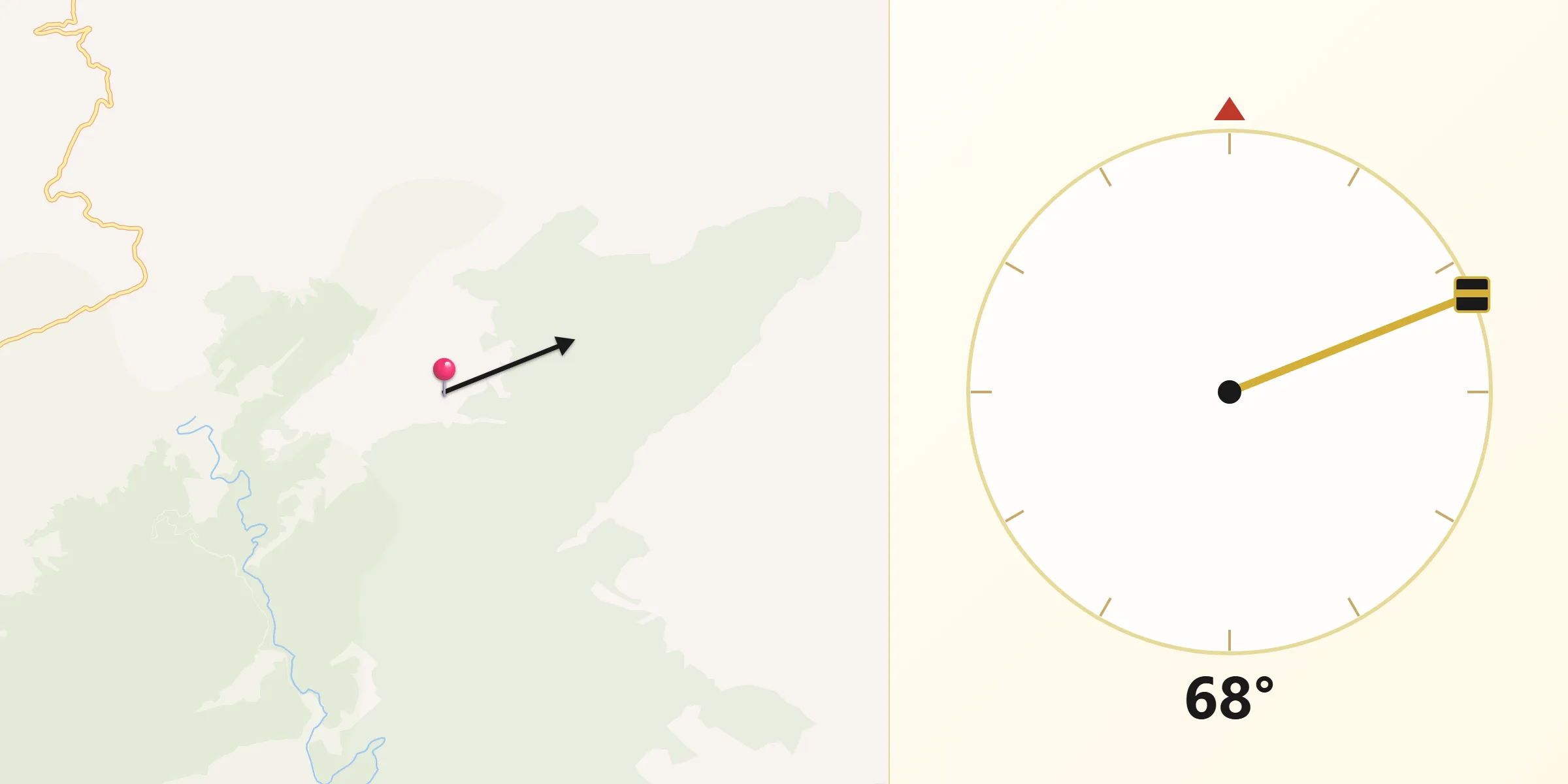 Direção da Qibla a partir de São José do Barreiro