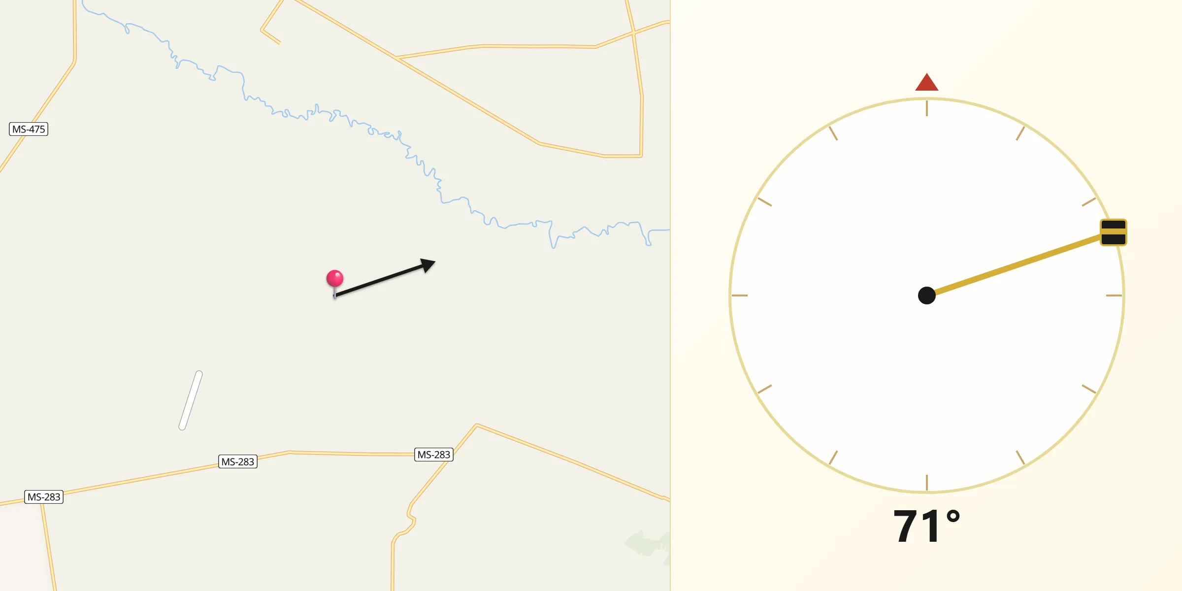 Direção da Qibla a partir de Jateí
