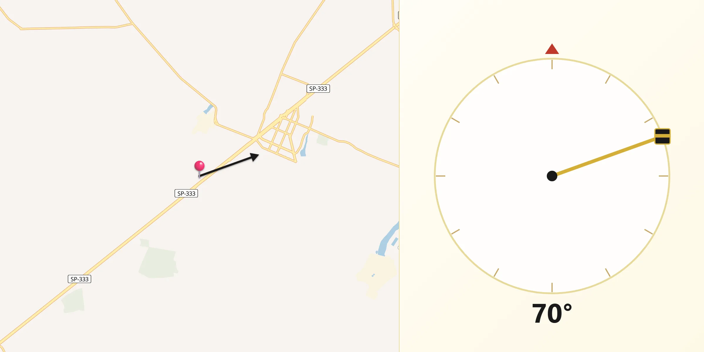 Direção da Qibla a partir de Tarumã