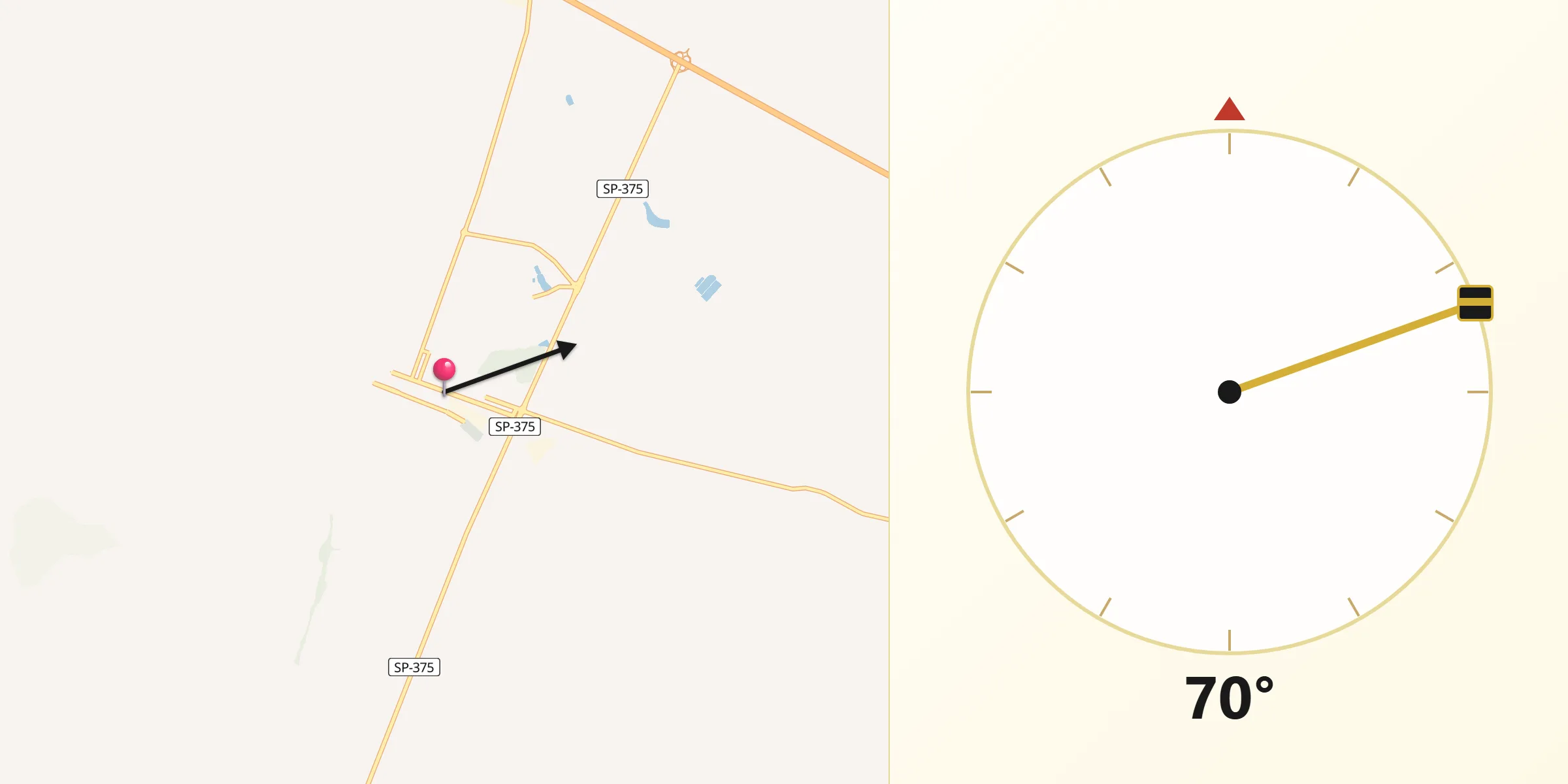 Direção da Qibla a partir de Palmital