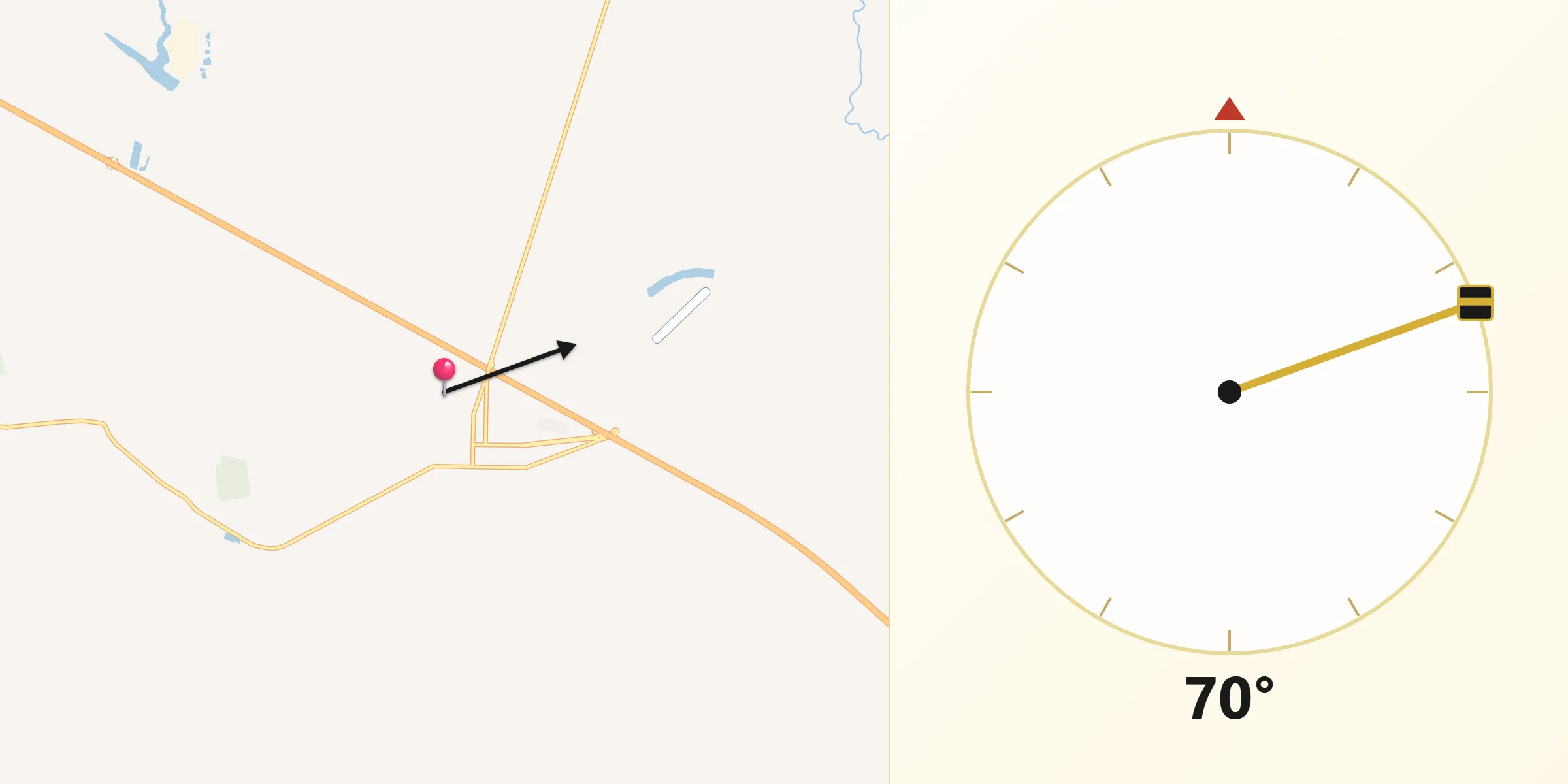 Direção da Qibla a partir de Ibirarema