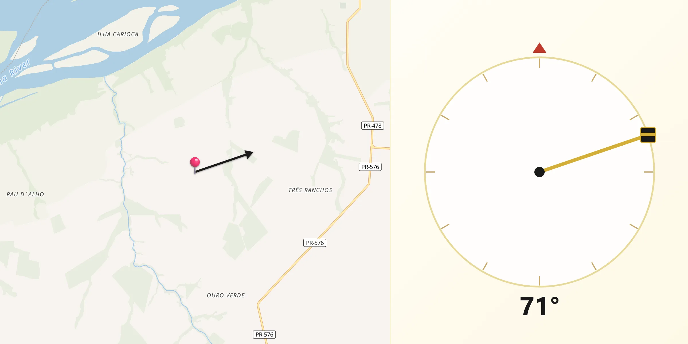 Direção da Qibla a partir de Porto Rico