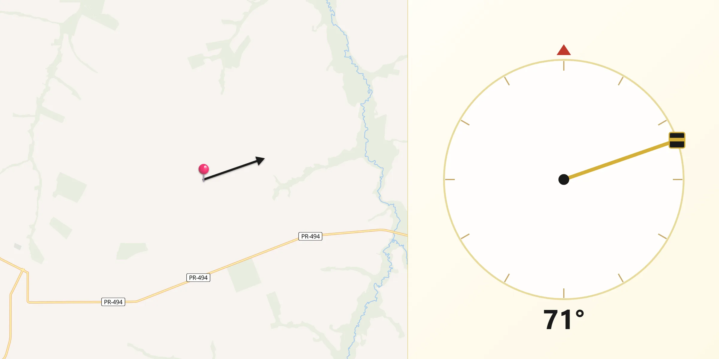 Direção da Qibla a partir de São João do Caiuá