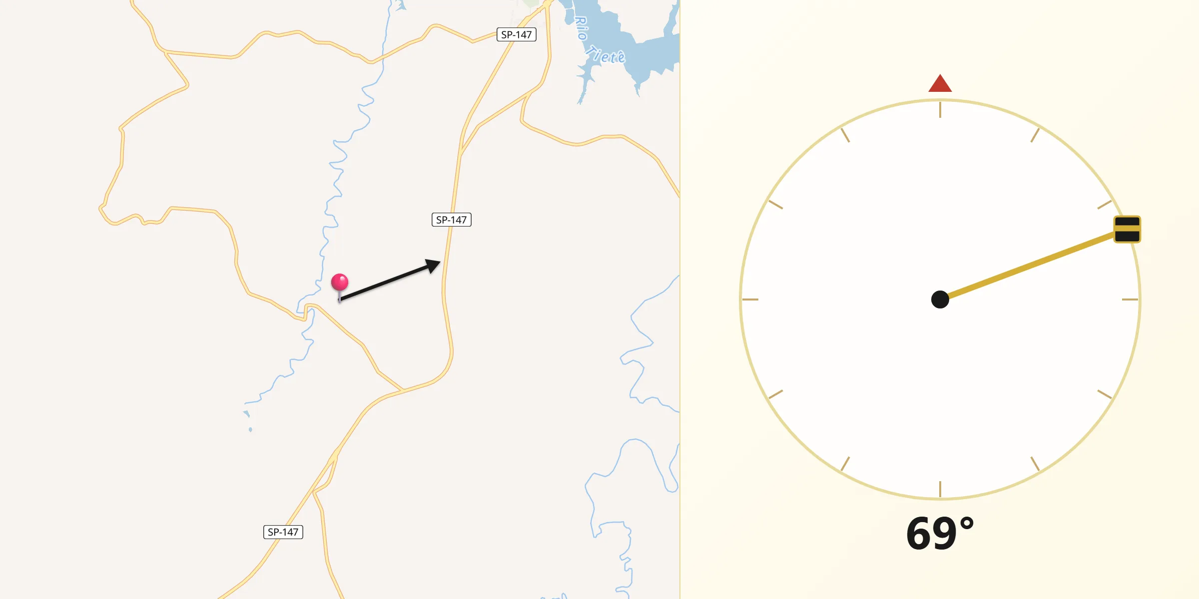 Direção da Qibla a partir de Anhembi