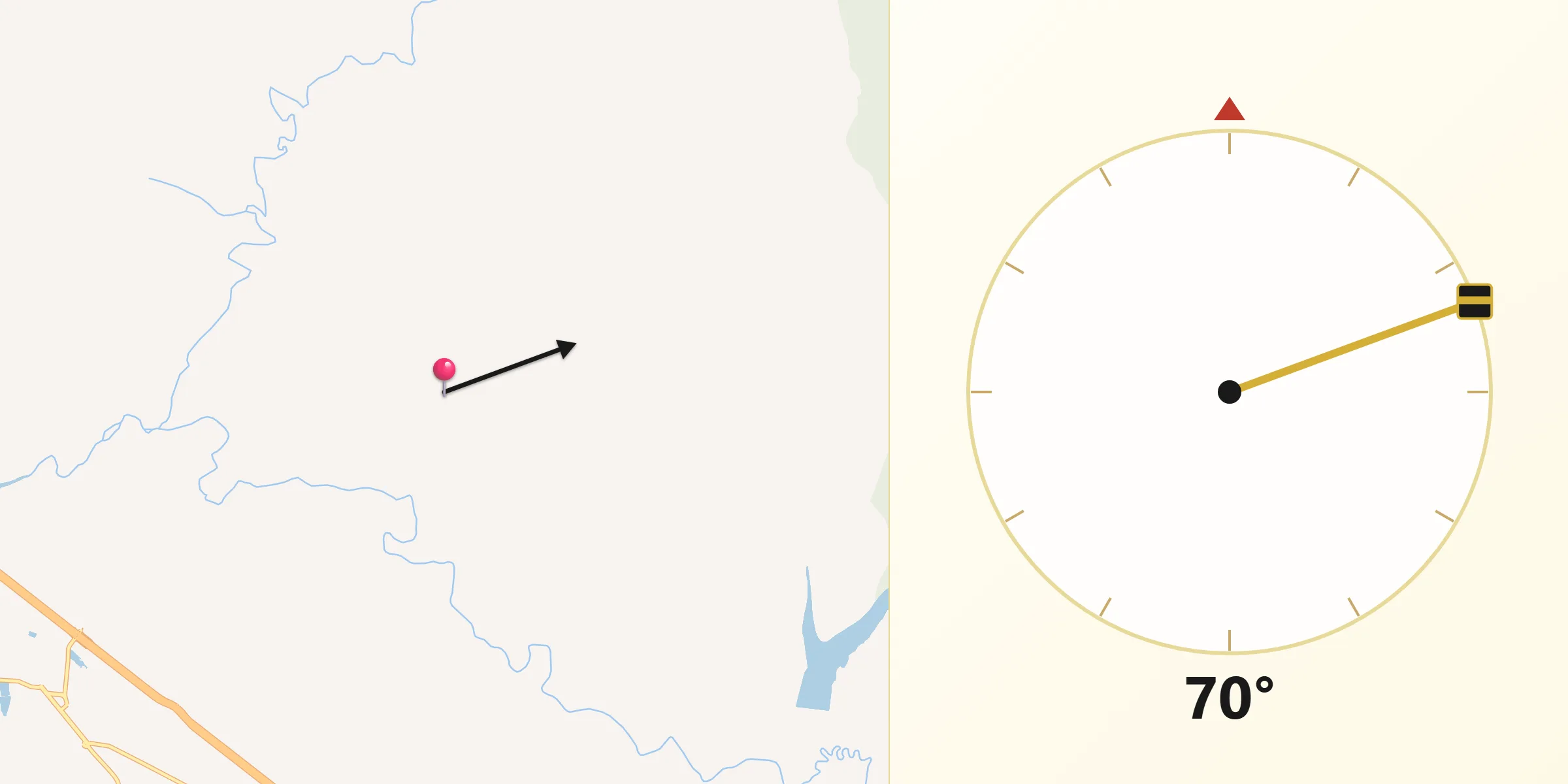 Direção da Qibla a partir de Iaras