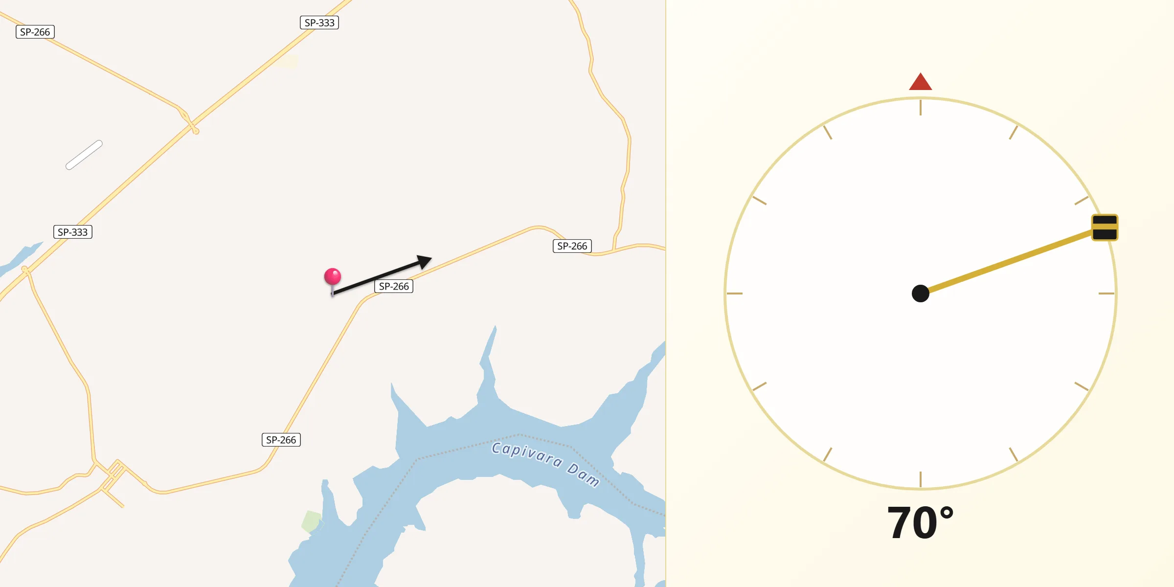 Direção da Qibla a partir de Florínea