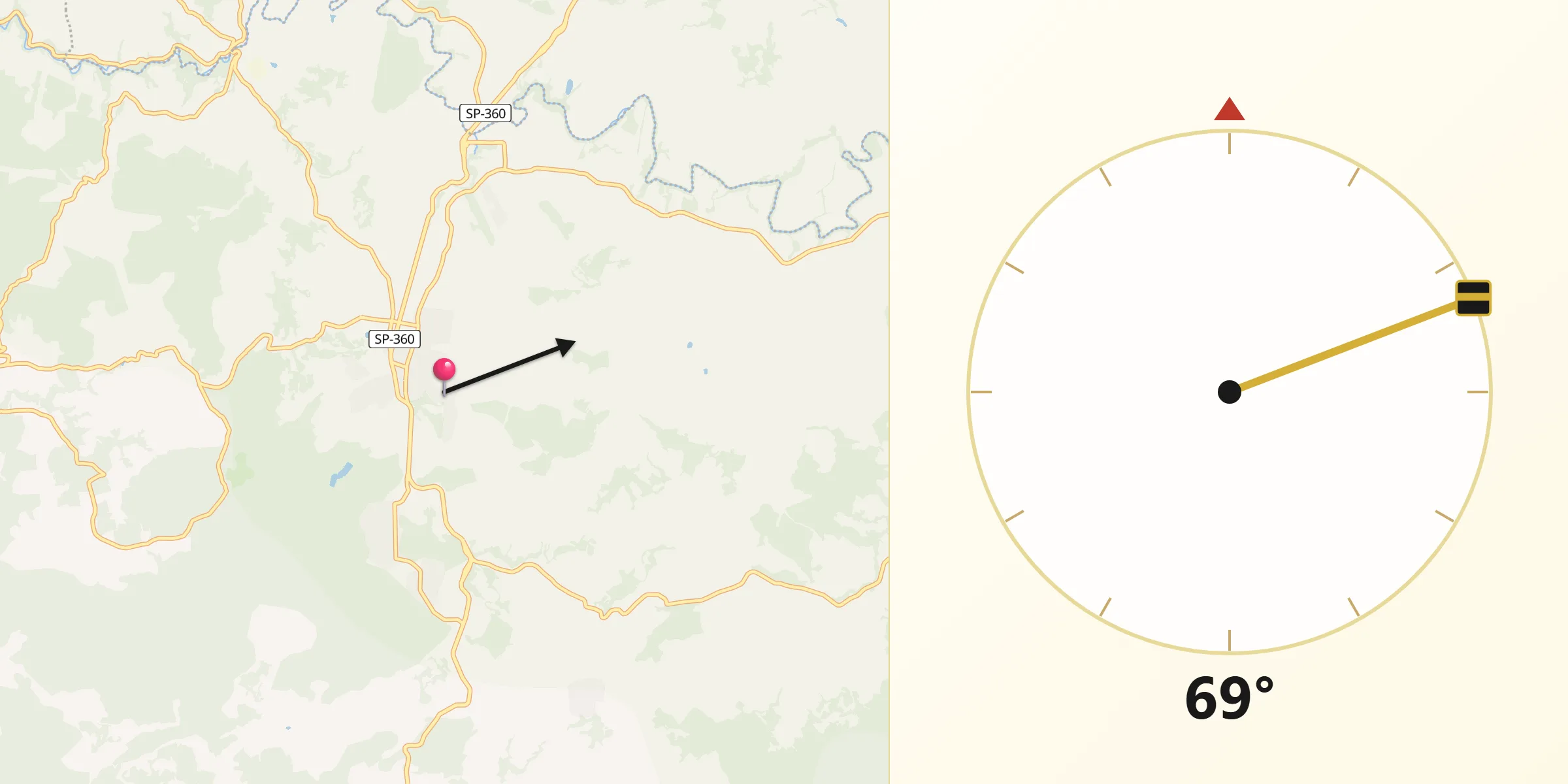 Direção da Qibla a partir de Morungaba