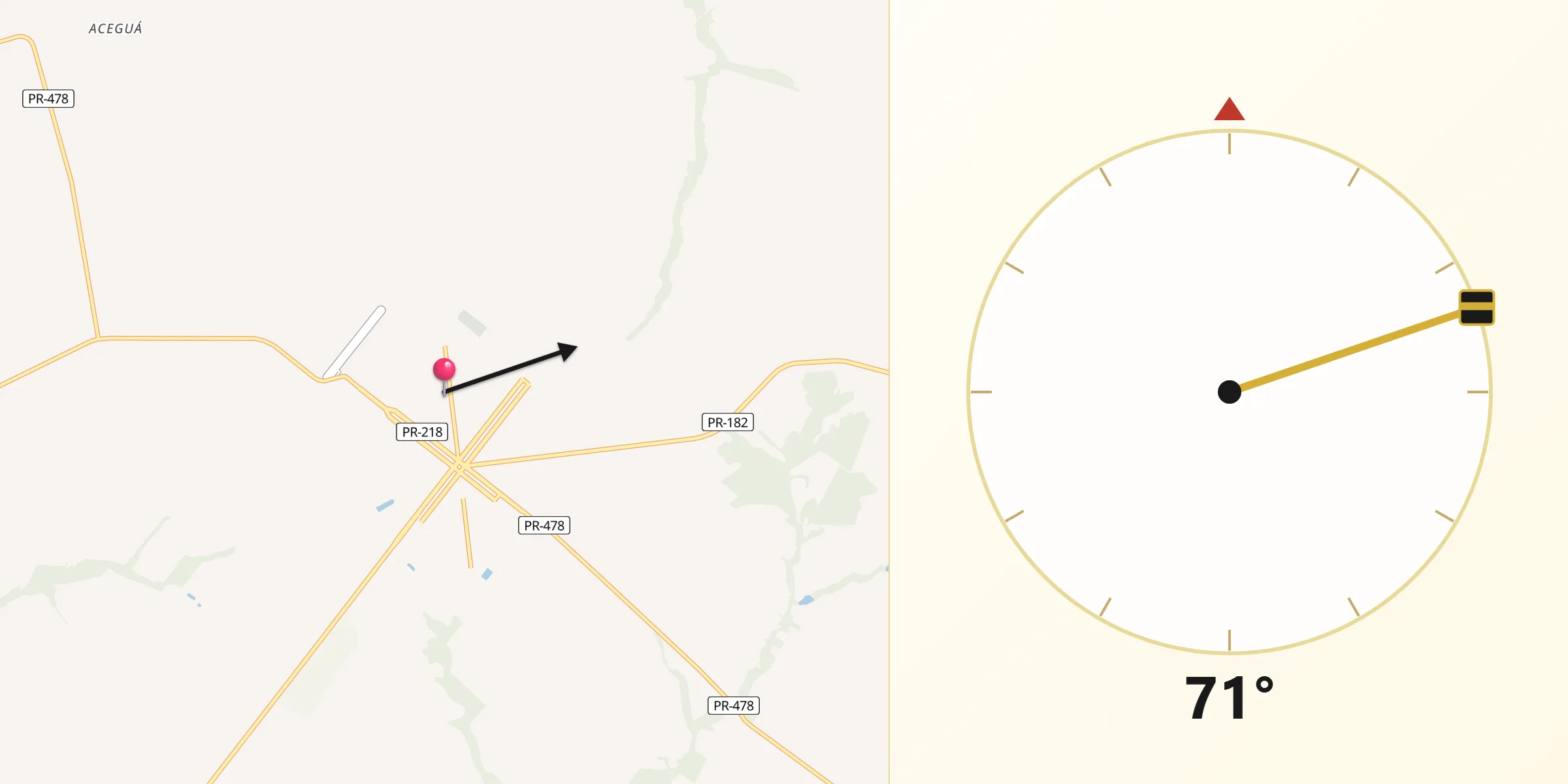 Direção da Qibla a partir de Loanda