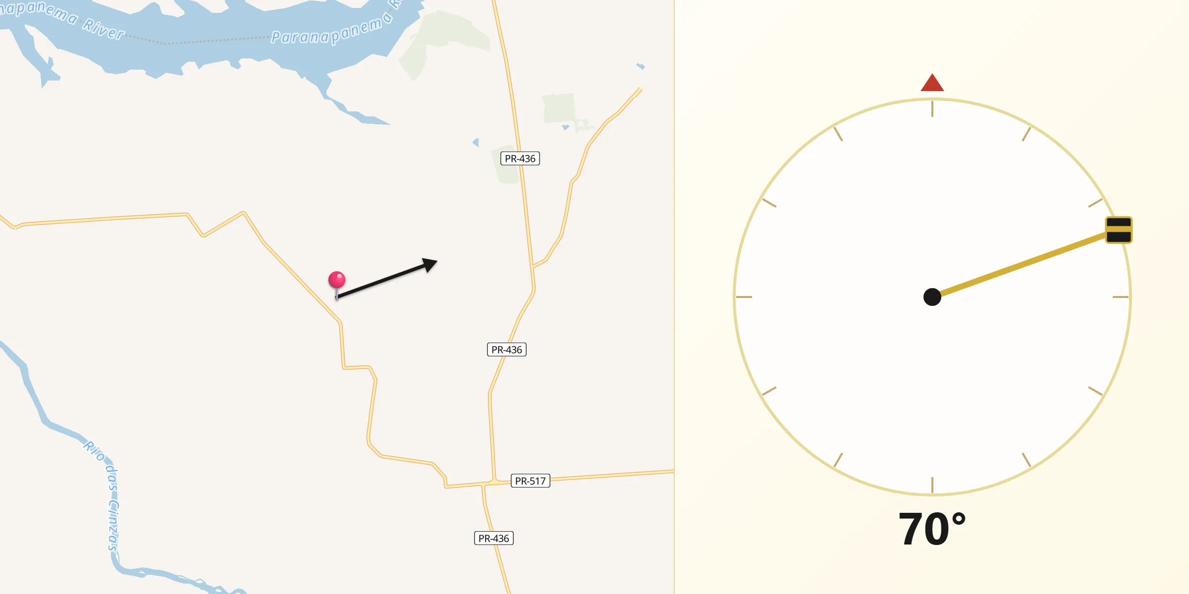 Direção da Qibla a partir de Itambaracá