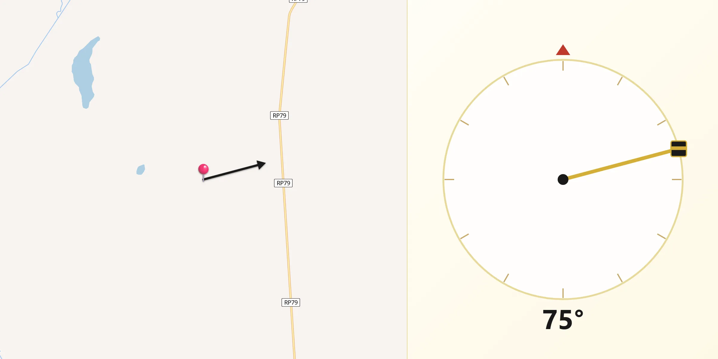 Dirección de la Qibla desde Departamento de Cochinoca