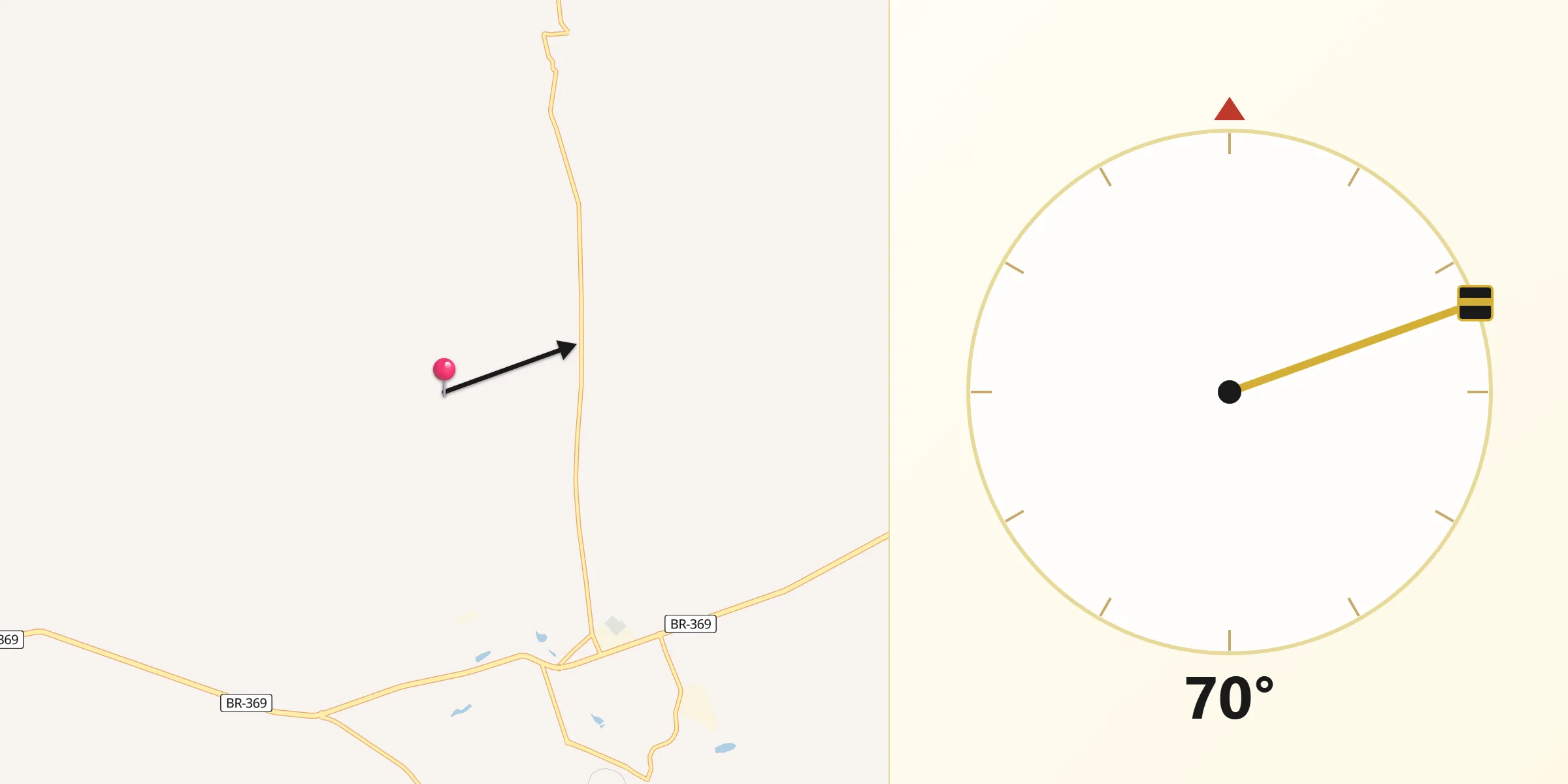 Direção da Qibla a partir de Cambará