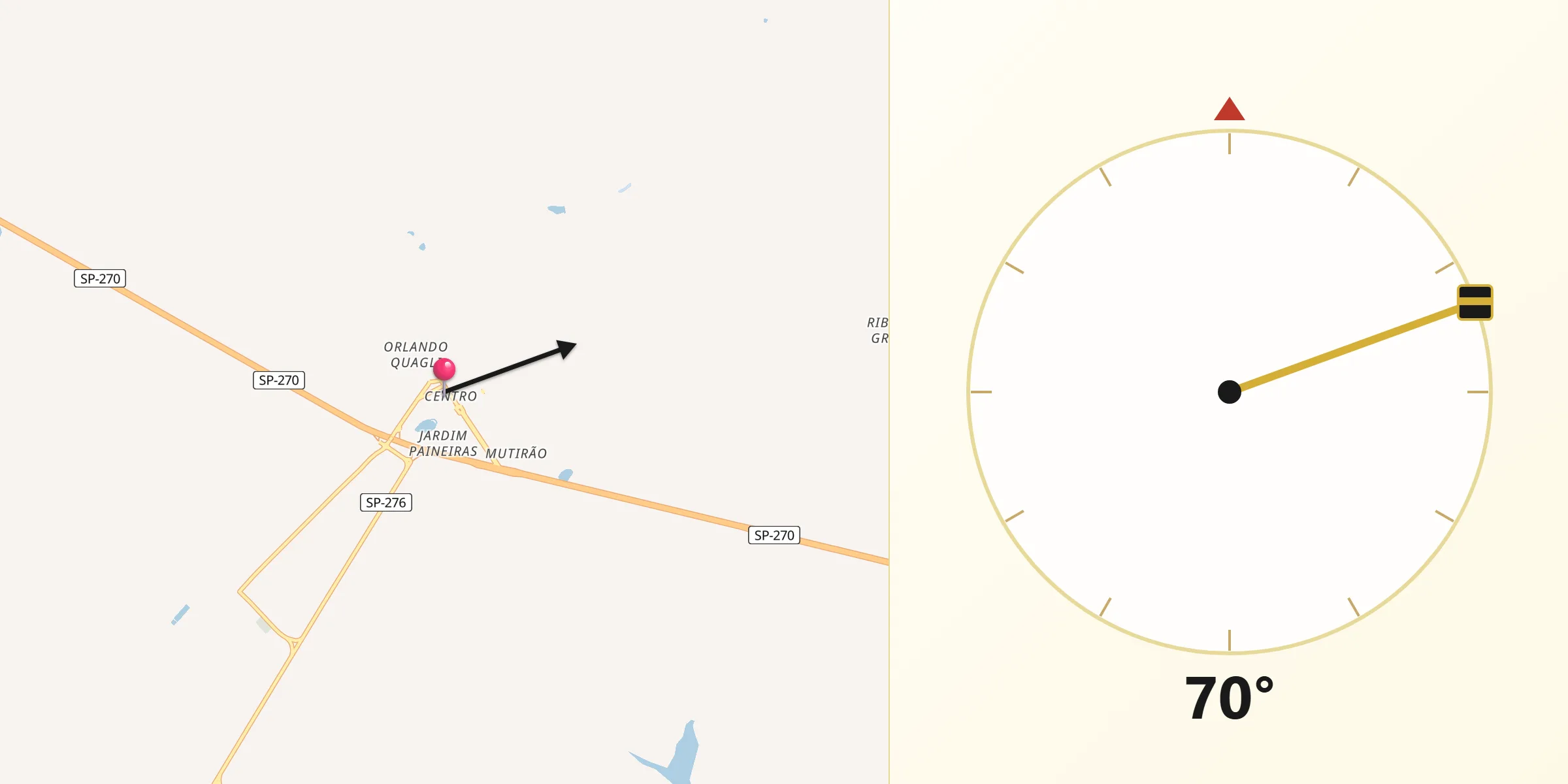 Direção da Qibla a partir de Chavantes