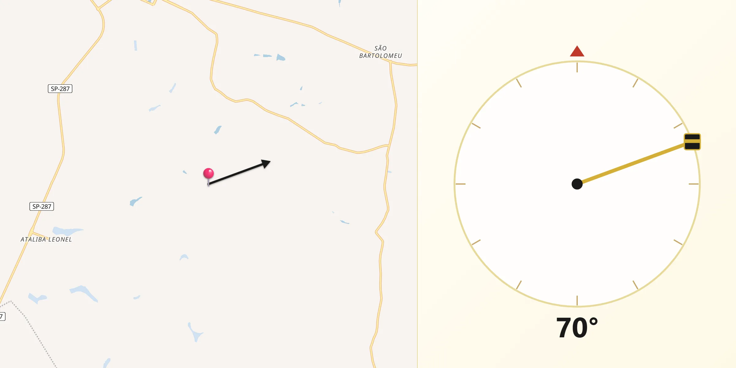 Direção da Qibla a partir de Manduri