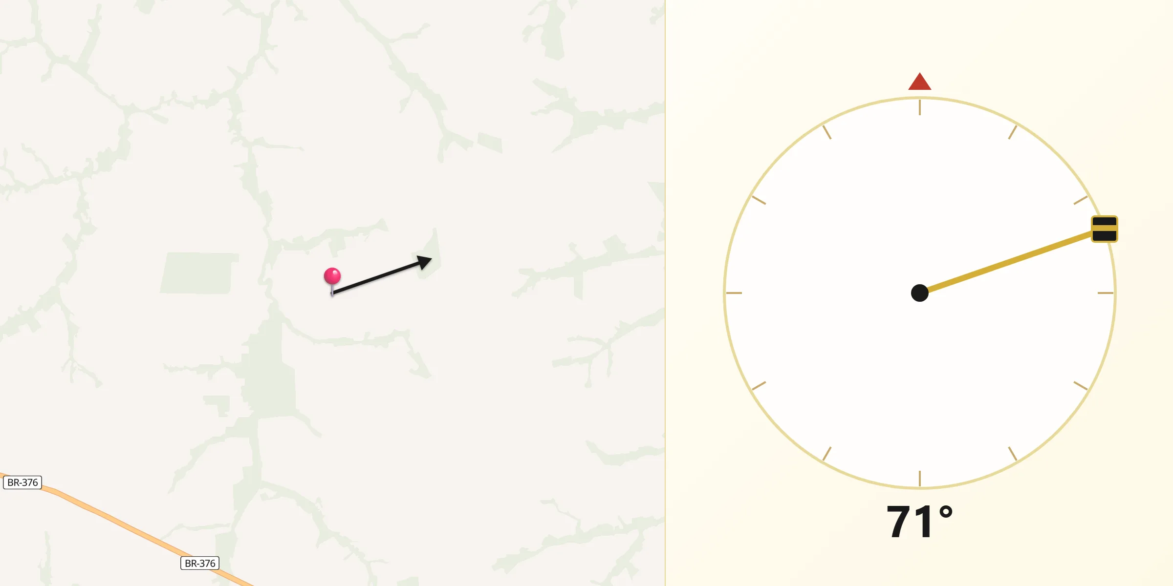 Direção da Qibla a partir de Alto Paraná