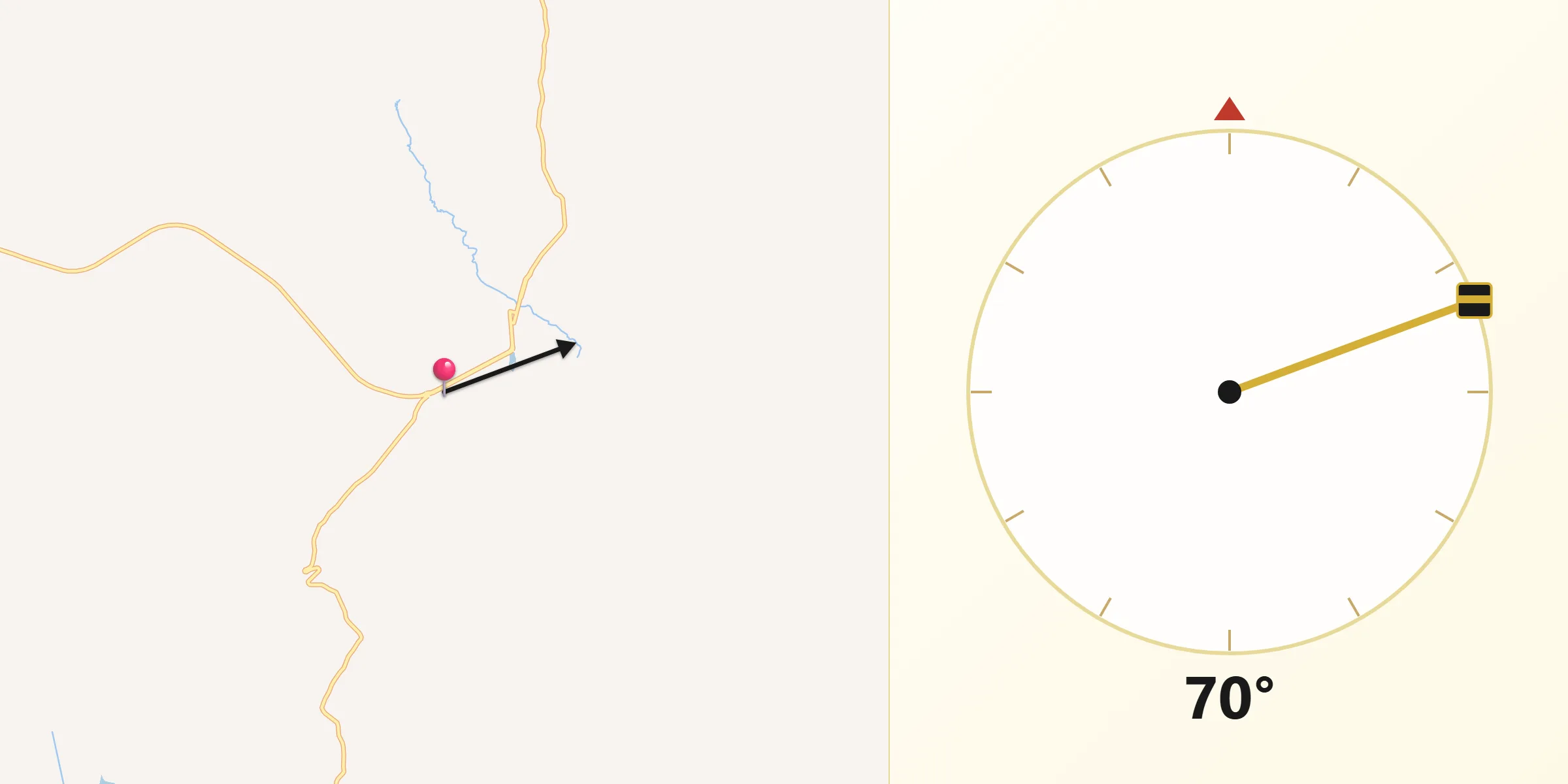 Direção da Qibla a partir de Pardinho