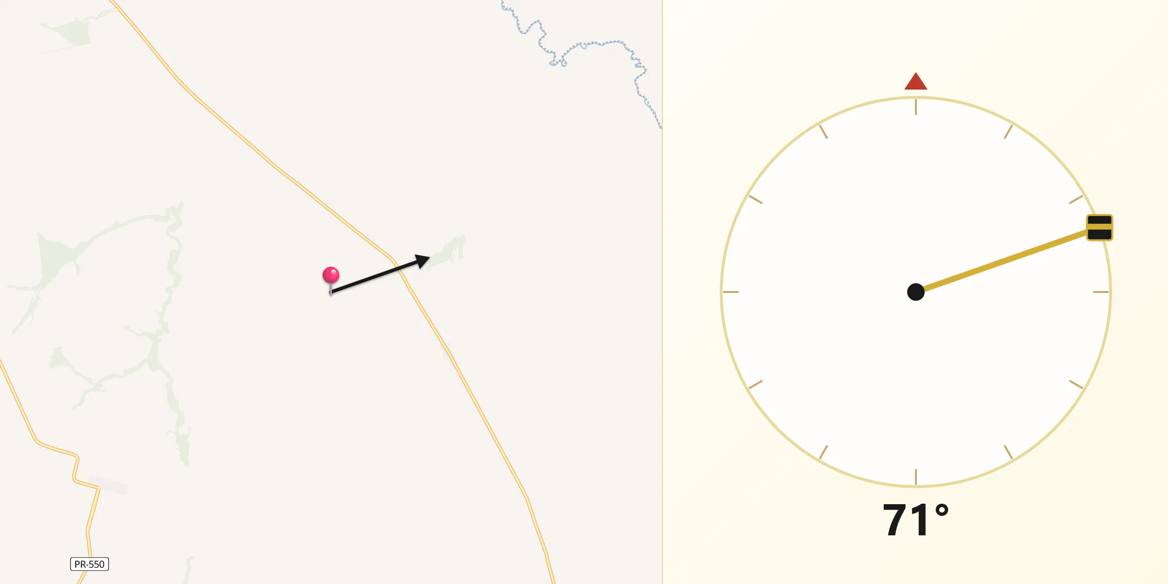 Direção da Qibla a partir de Munhoz de Melo