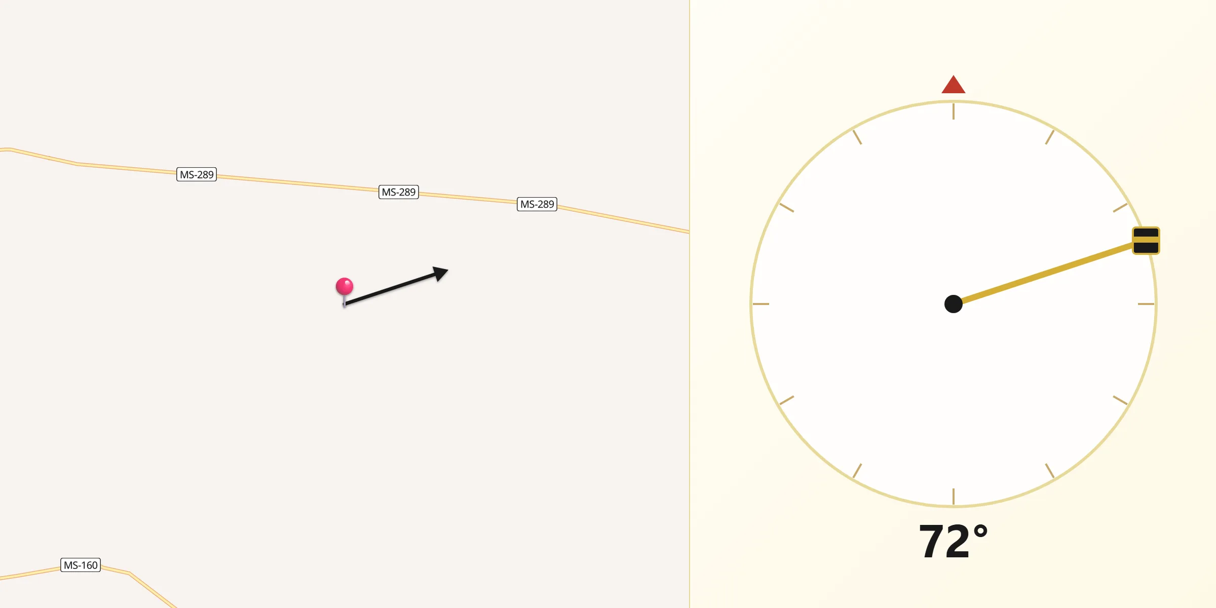 Direção da Qibla a partir de Amambai