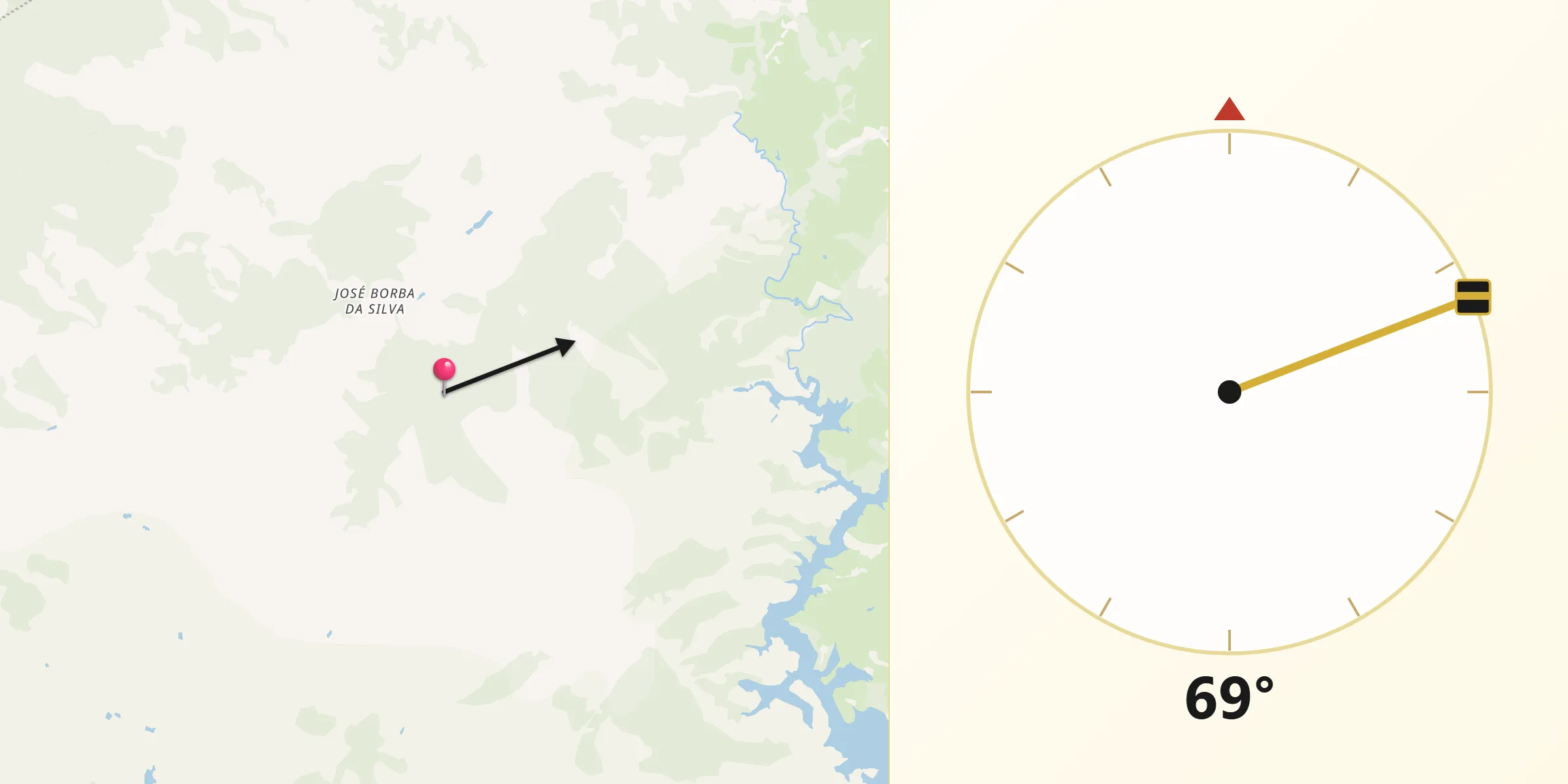 Direção da Qibla a partir de Igaratá
