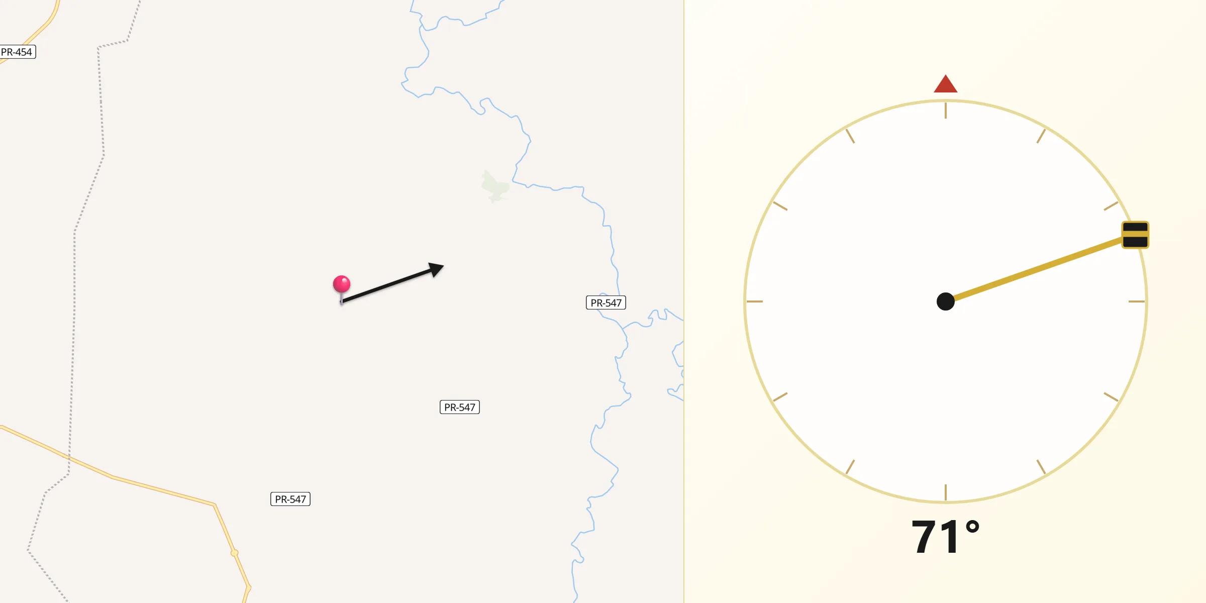 Direção da Qibla a partir de Pitangueiras