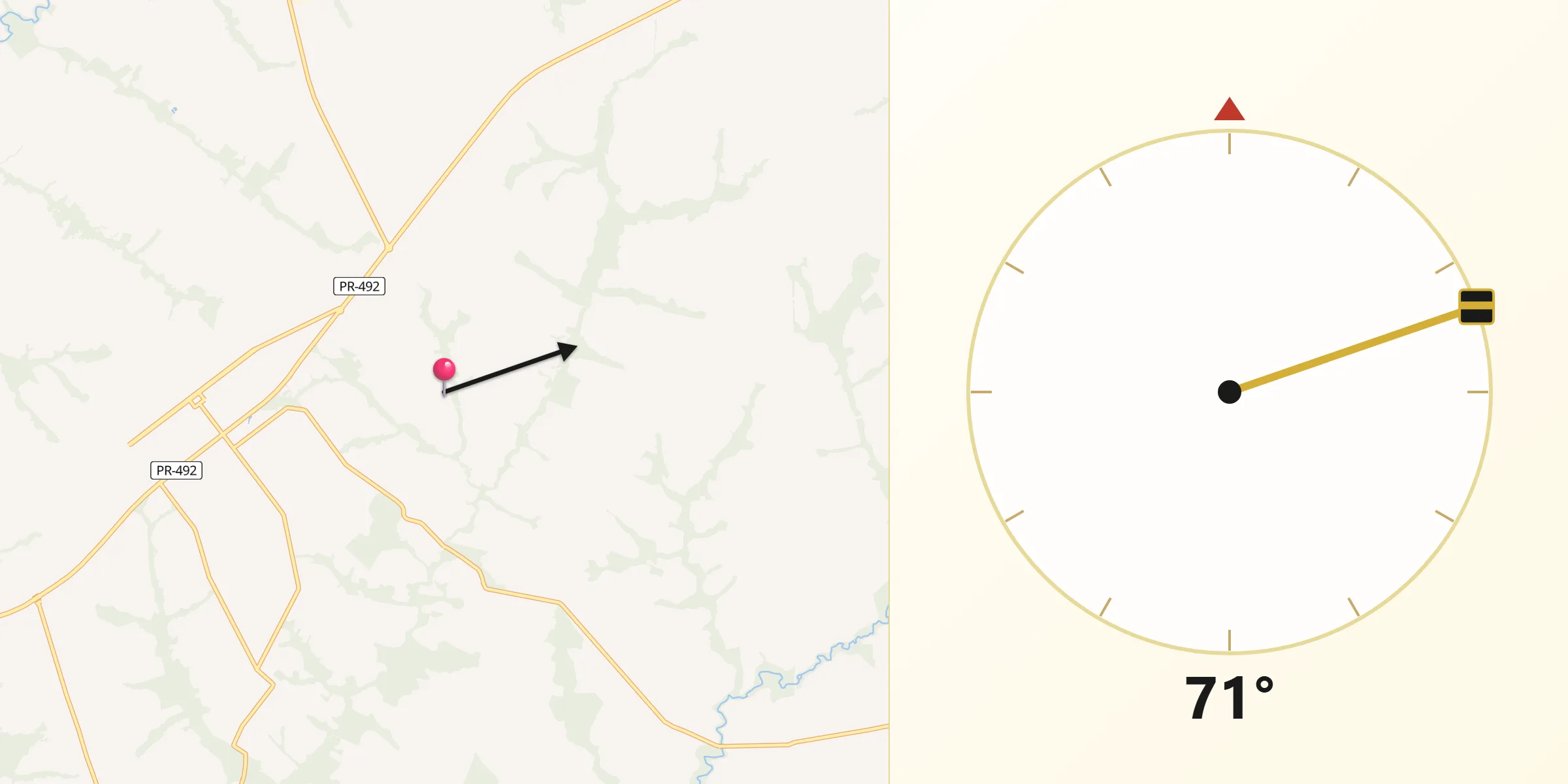 Direção da Qibla a partir de Tamboara
