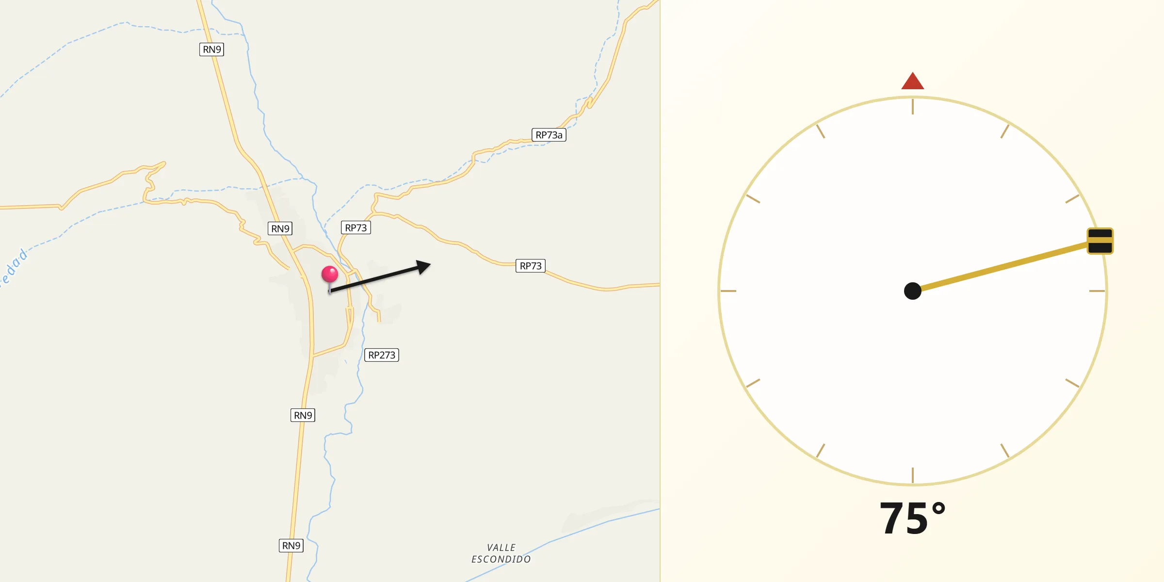 Dirección de la Qibla desde Humahuaca
