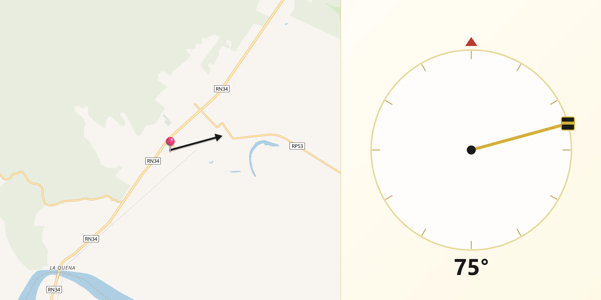Dirección de la Qibla desde Embarcación