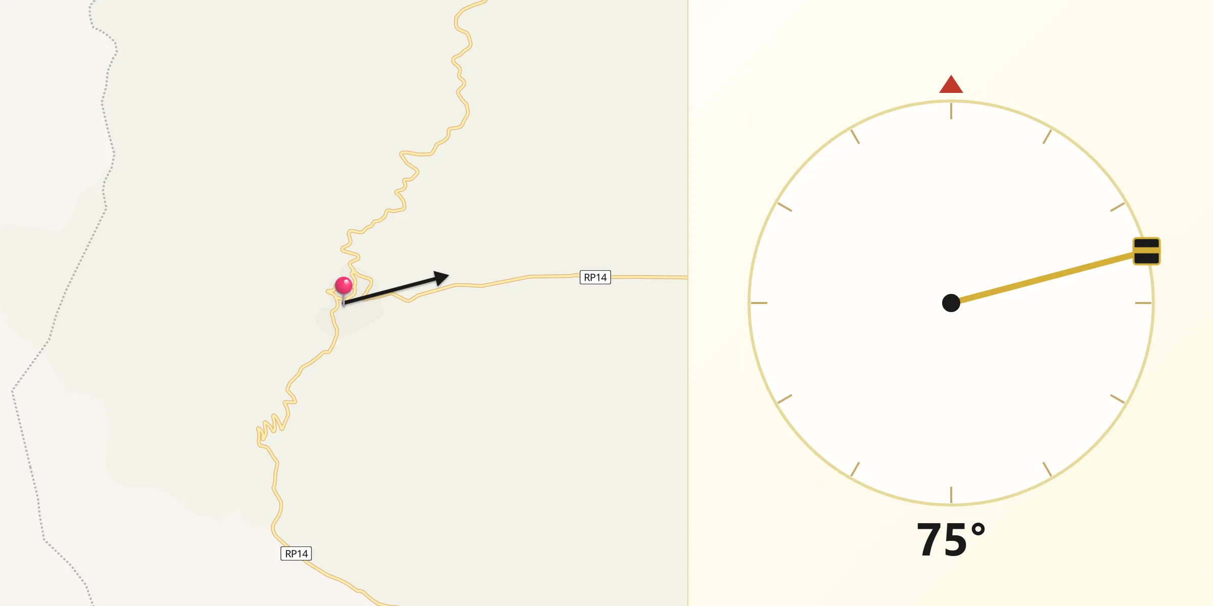 Dirección de la Qibla desde El Aguilar