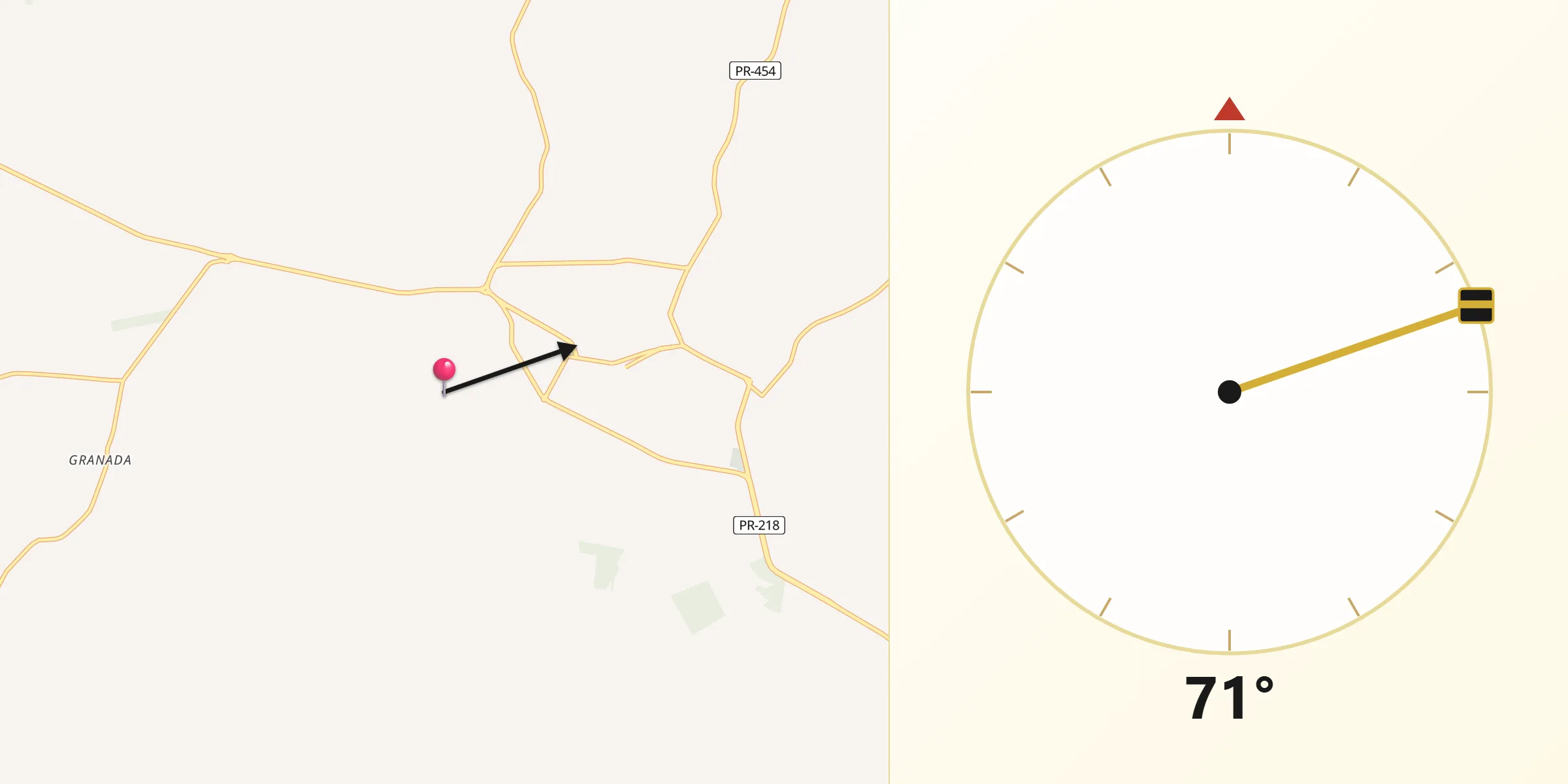 Direção da Qibla a partir de Astorga