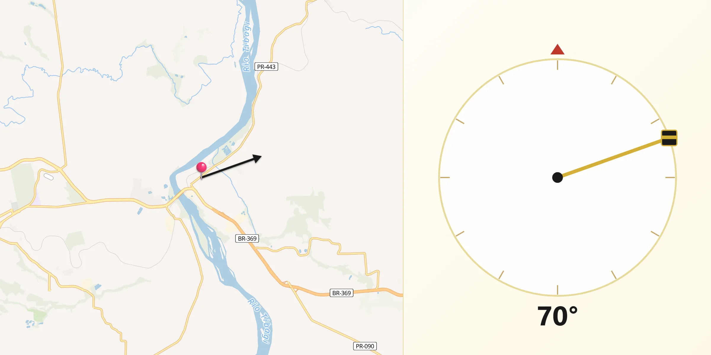 Direção da Qibla a partir de Jataizinho