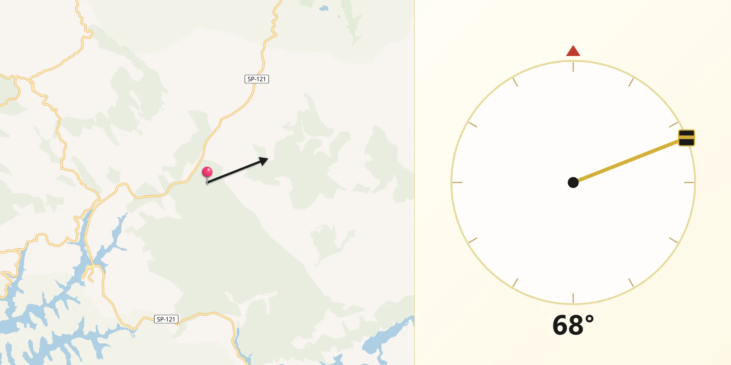 Direção da Qibla a partir de Redenção da Serra