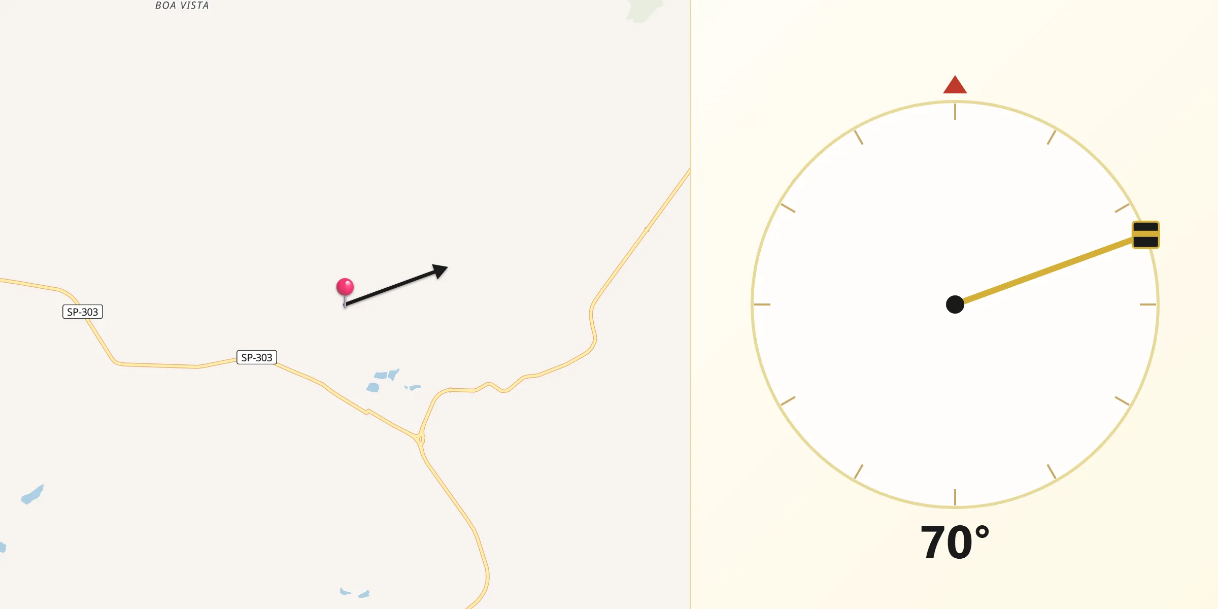 Direção da Qibla a partir de Sarutaiá