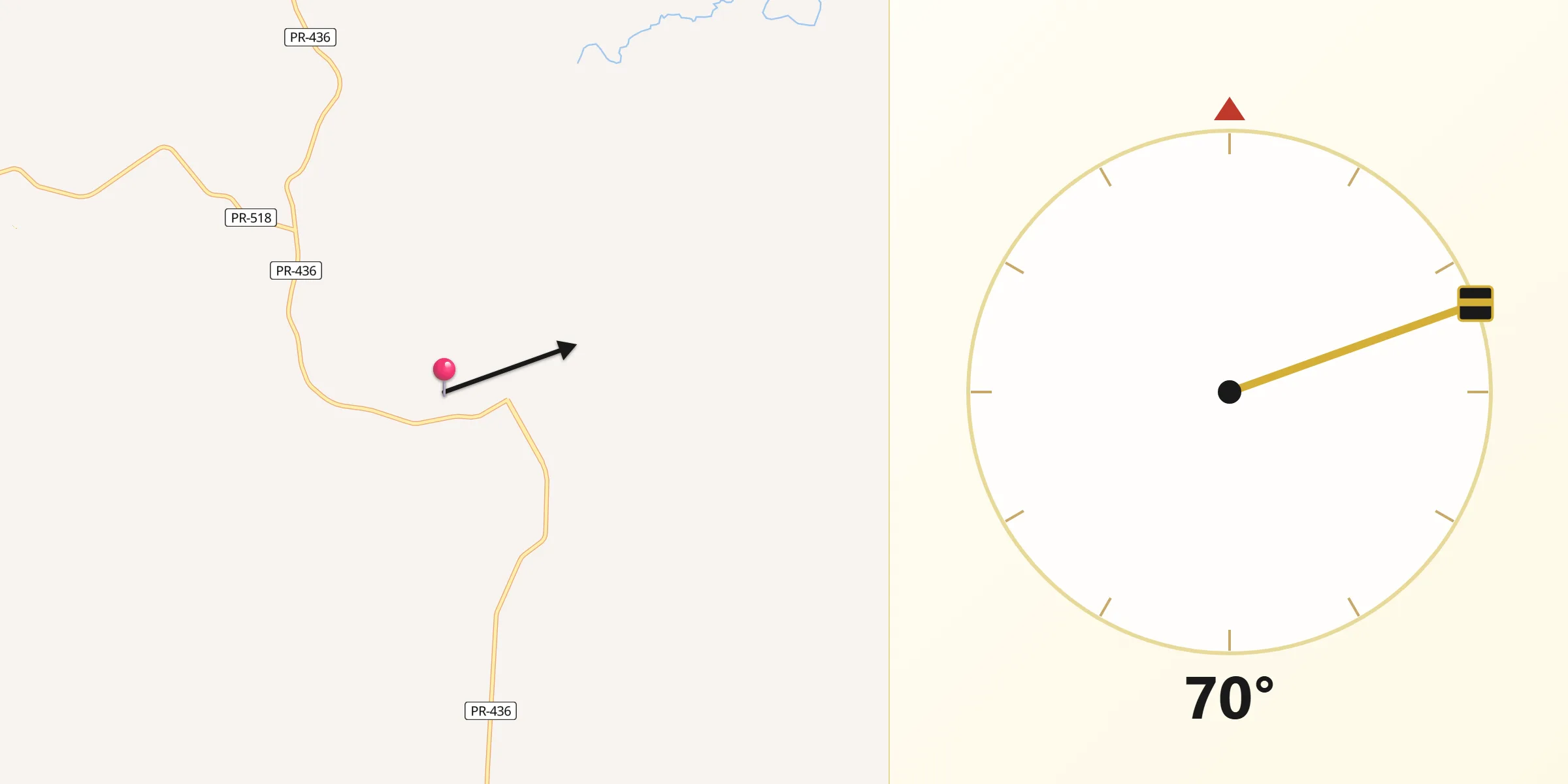 Direção da Qibla a partir de Abatiá