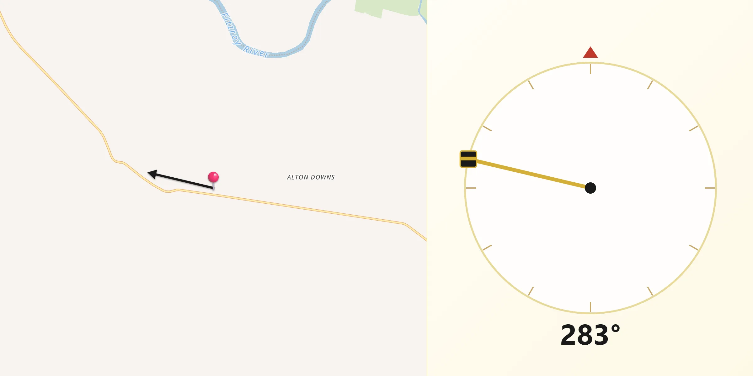 Qibla Direction from Alton Downs