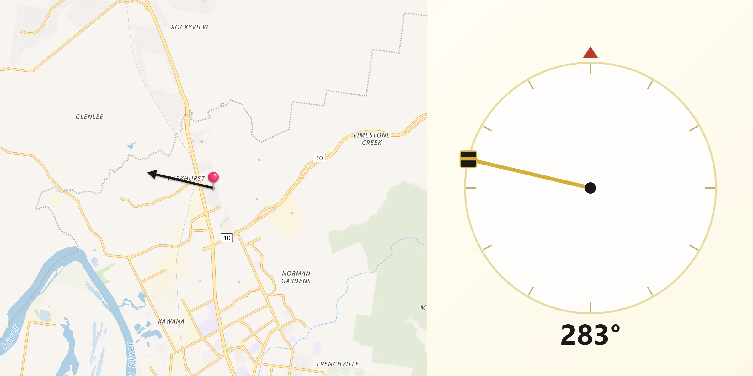 Qibla Direction from Parkhurst