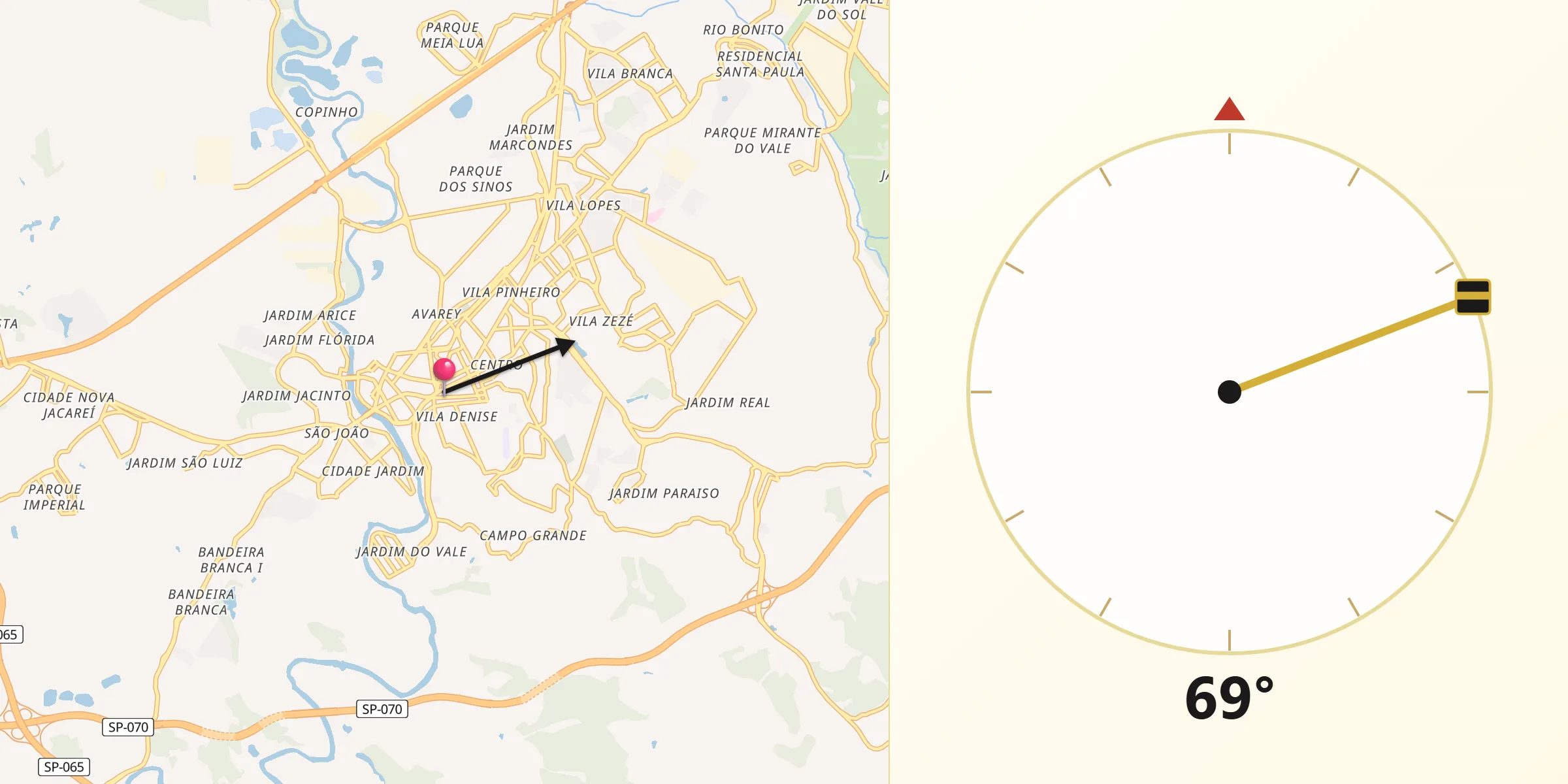 Direzione della Qibla da Jacareí