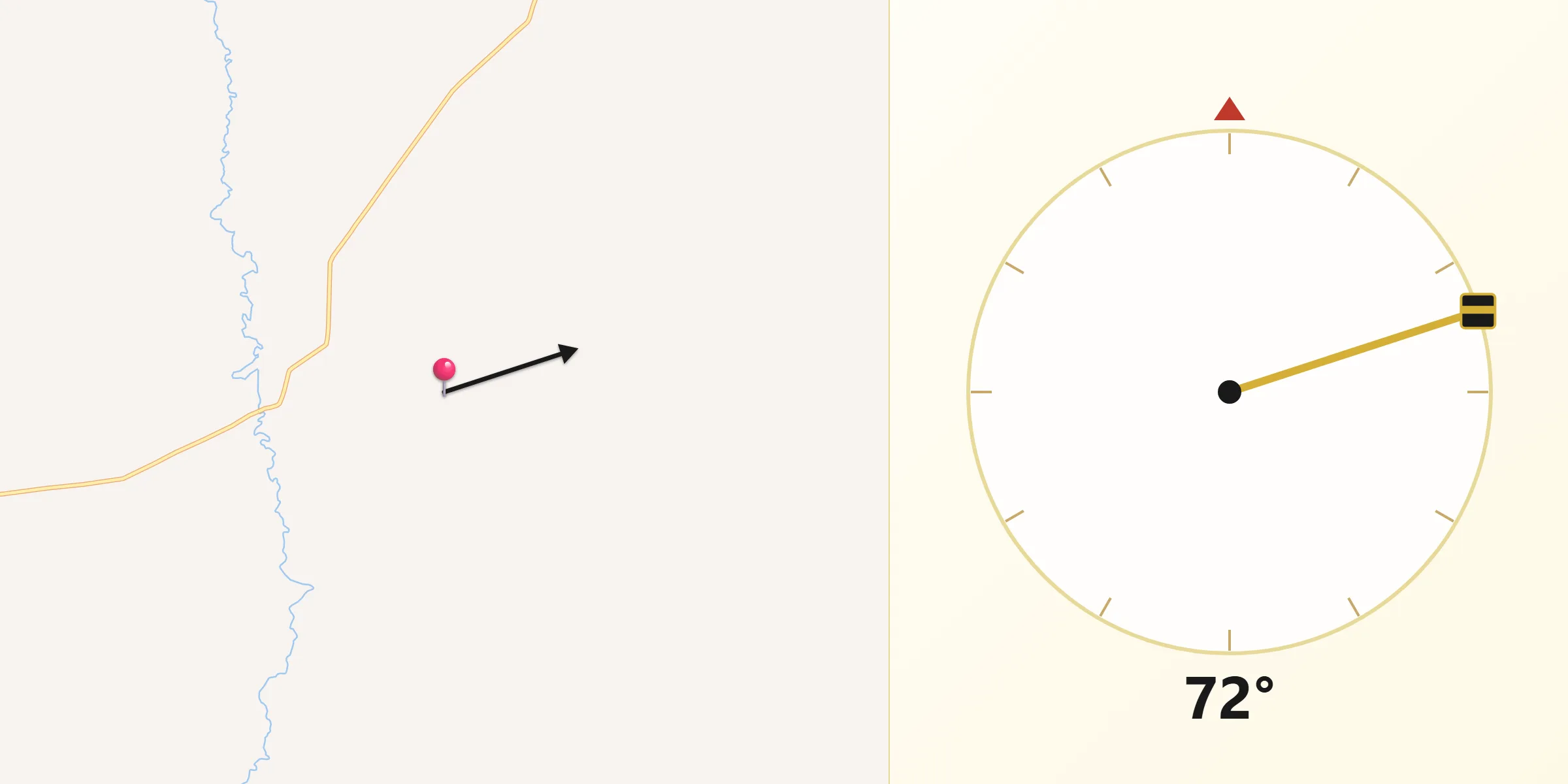 Direção da Qibla a partir de Coronel Sapucaia