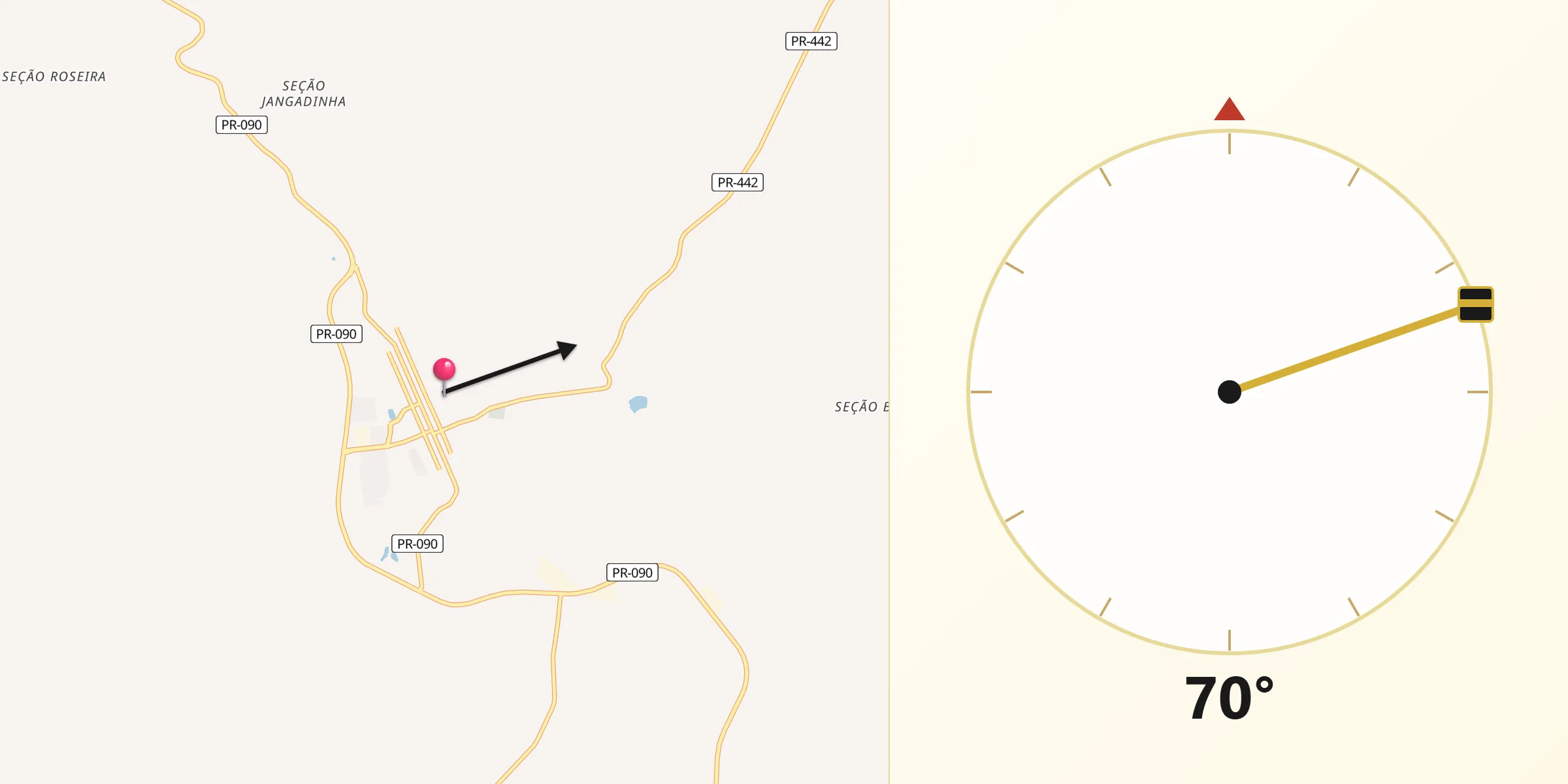 Direção da Qibla a partir de Assaí