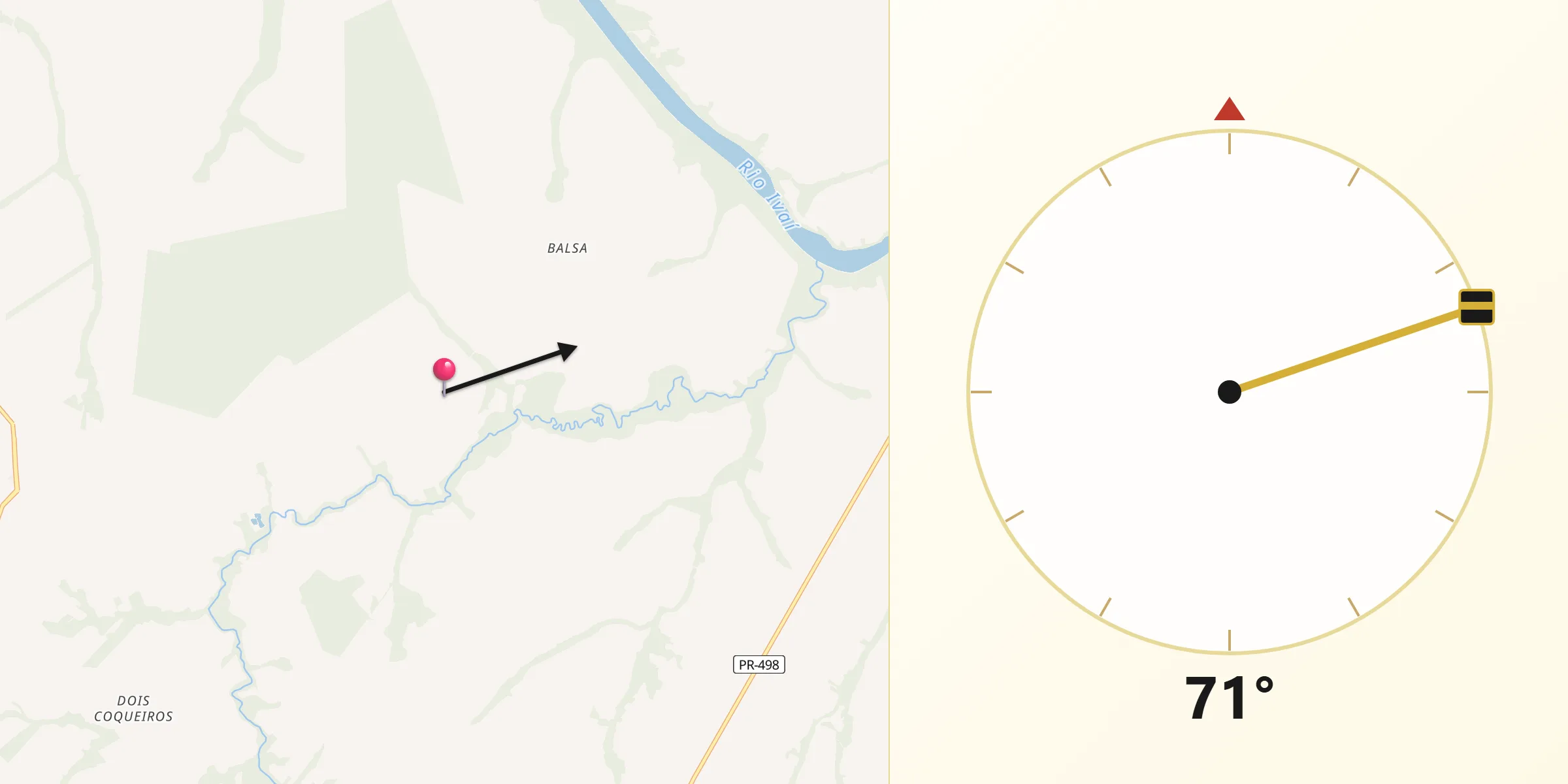 Direção da Qibla a partir de São Manoel do Paraná