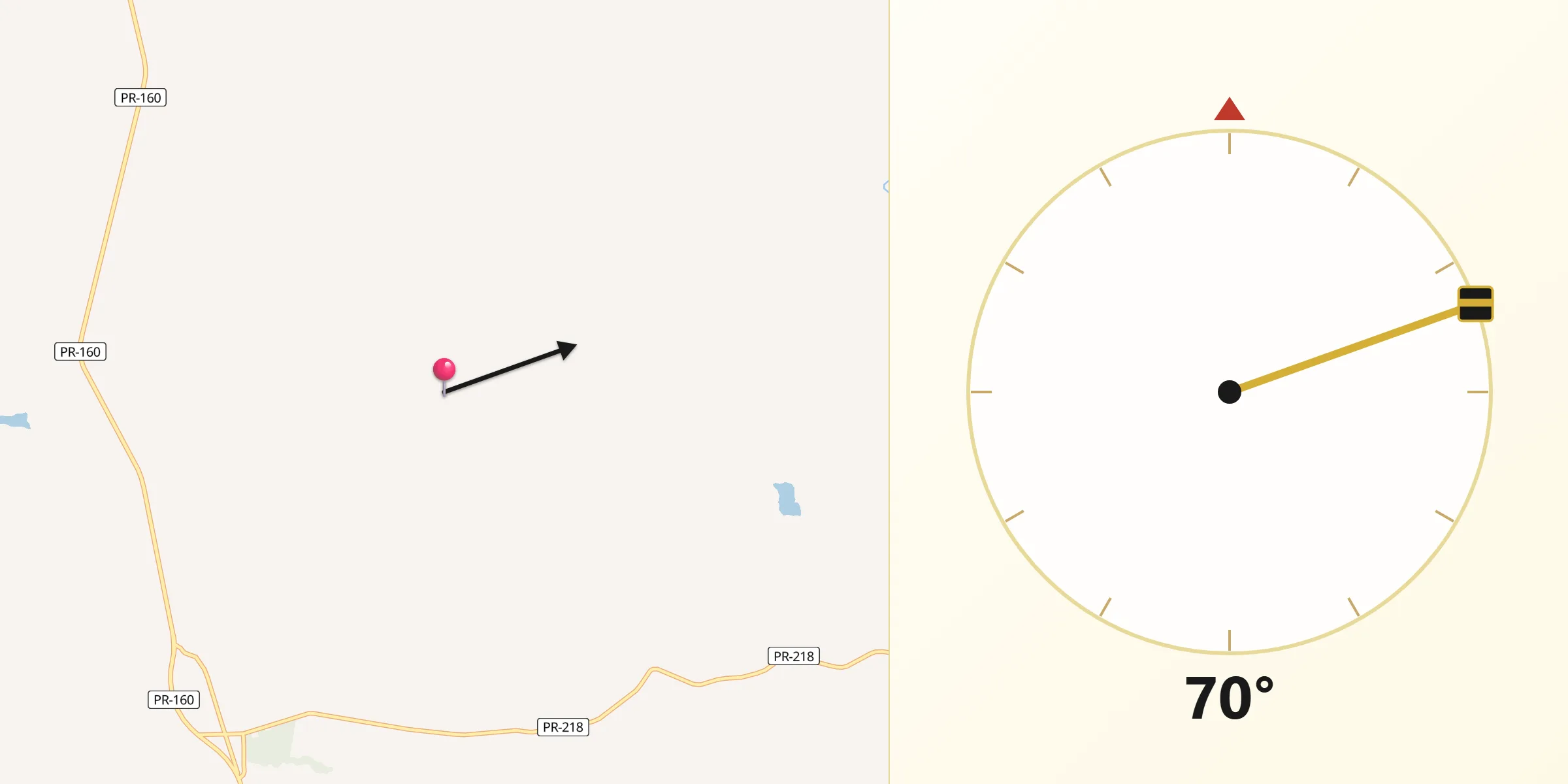 Direção da Qibla a partir de Nova Fátima