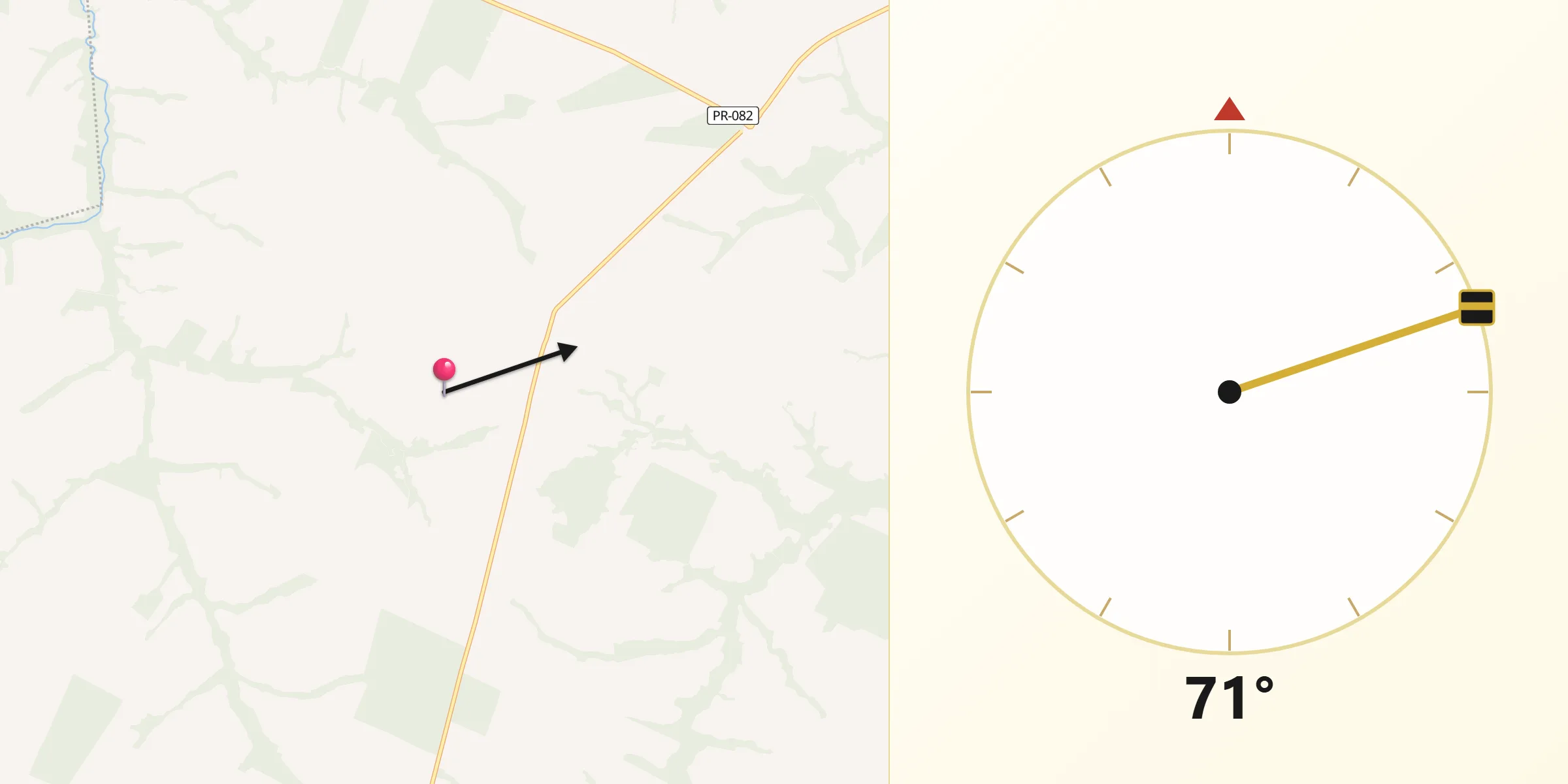 Direção da Qibla a partir de Rondon