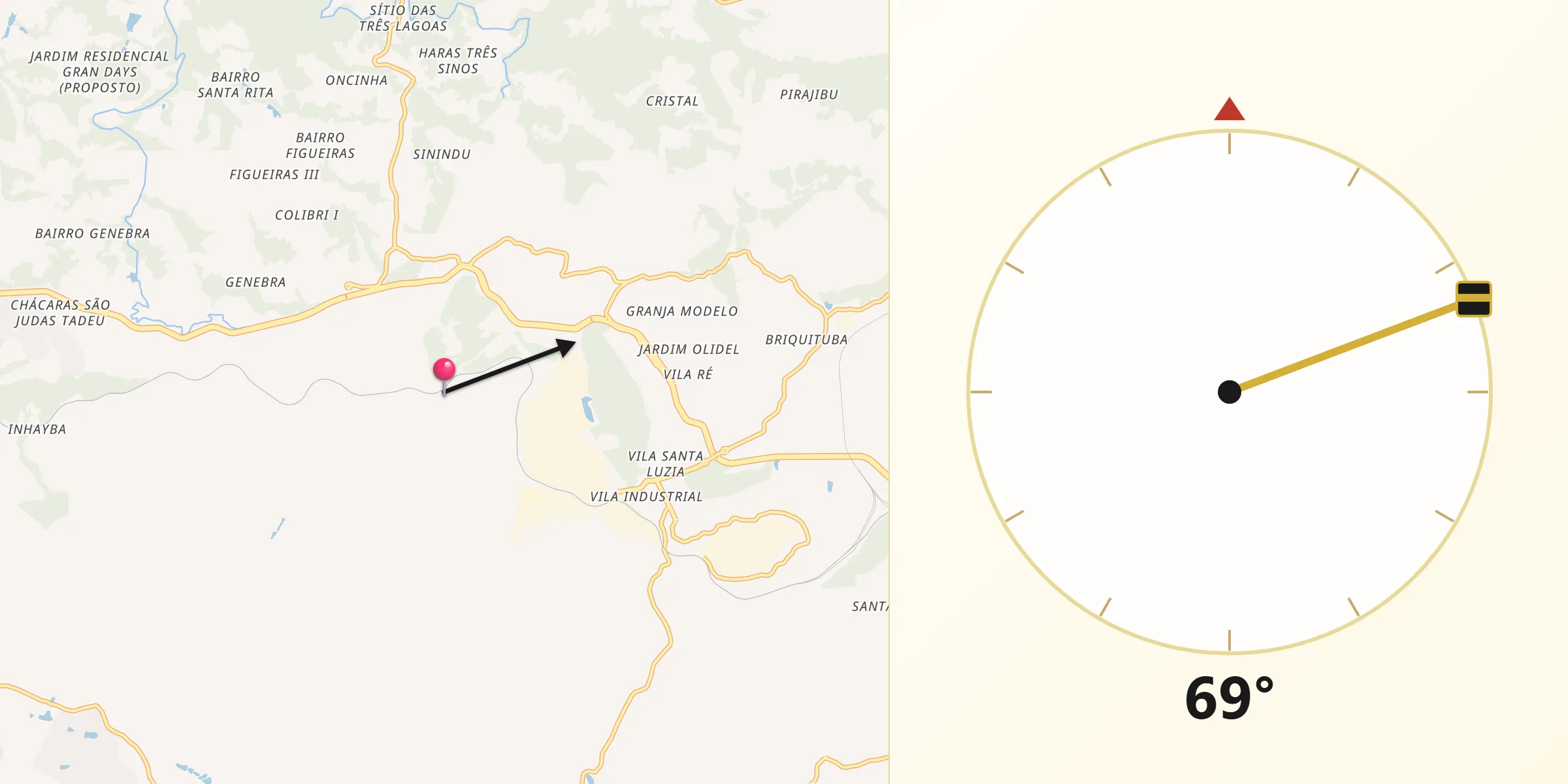 Direção da Qibla a partir de Alumínio