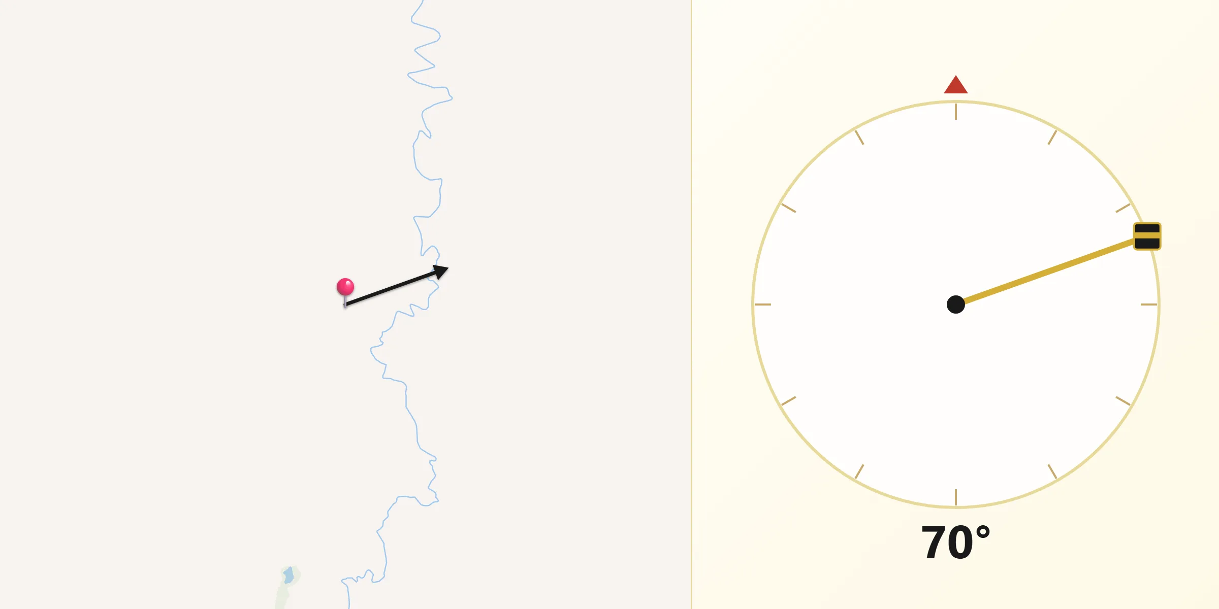 Direção da Qibla a partir de Santo Antônio do Paraíso