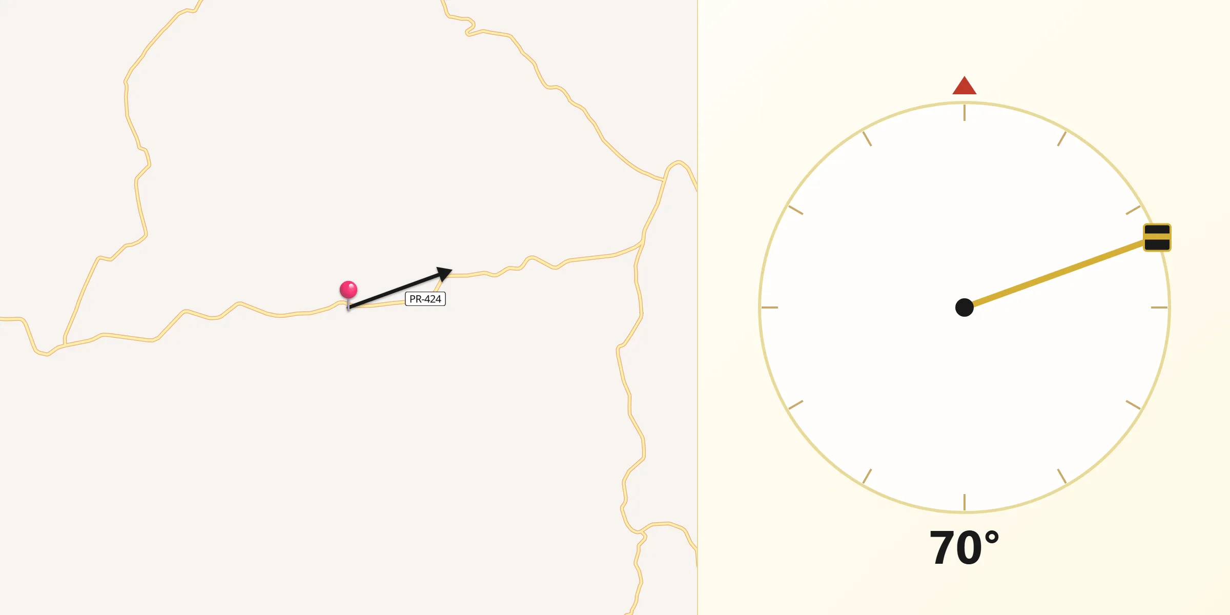 Direção da Qibla a partir de Salto do Itararé